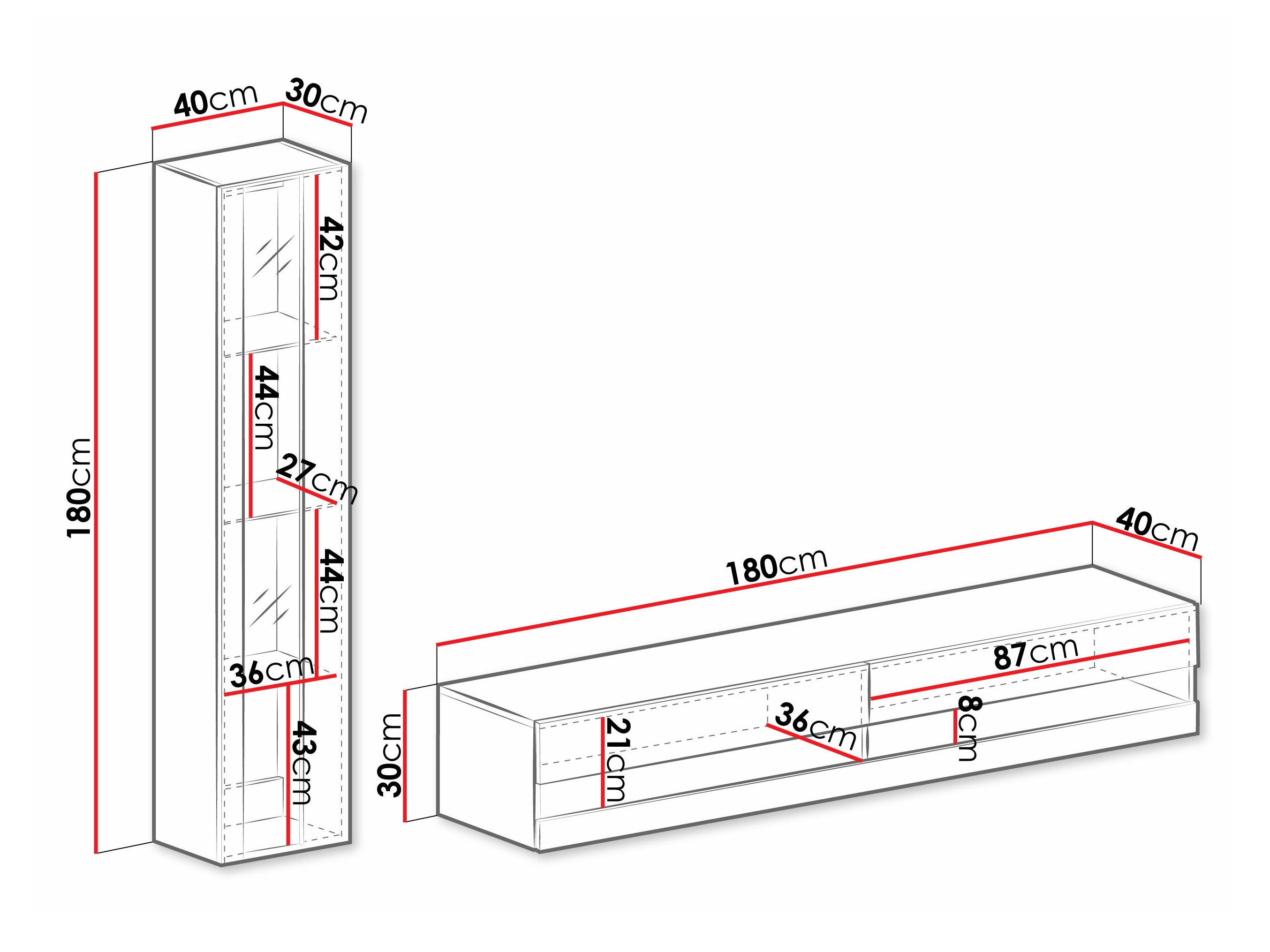 Conjunto de salón Vilrin VIII (Blanco + Blanco brillante)