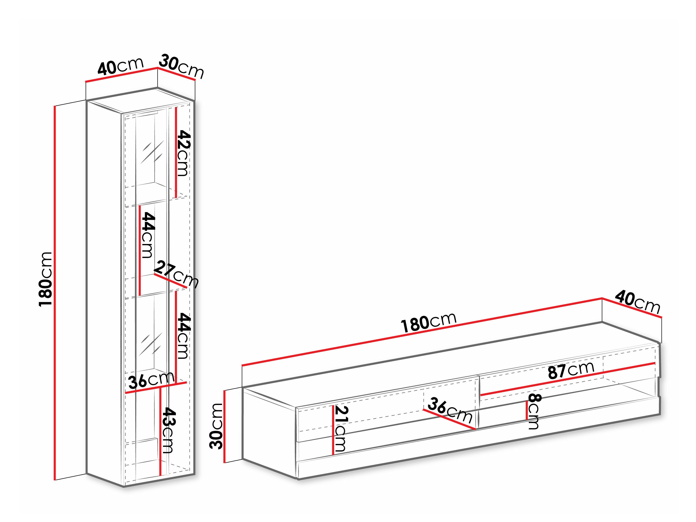Conjunto de salón Vilrin VIII (Negro + Negro brillante)