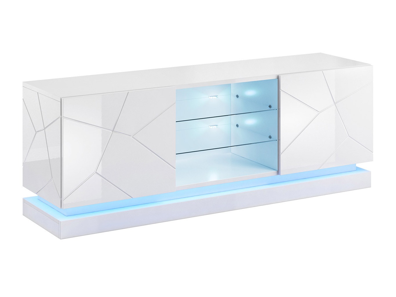 Mueble TV Linar (Blanco + Blanco brillante)