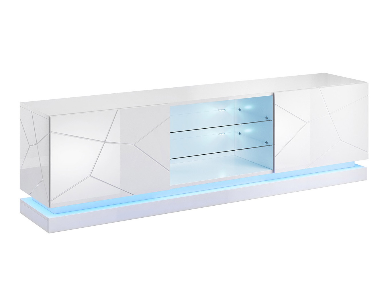 Mueble TV Linar I (Blanco + Blanco brillante)