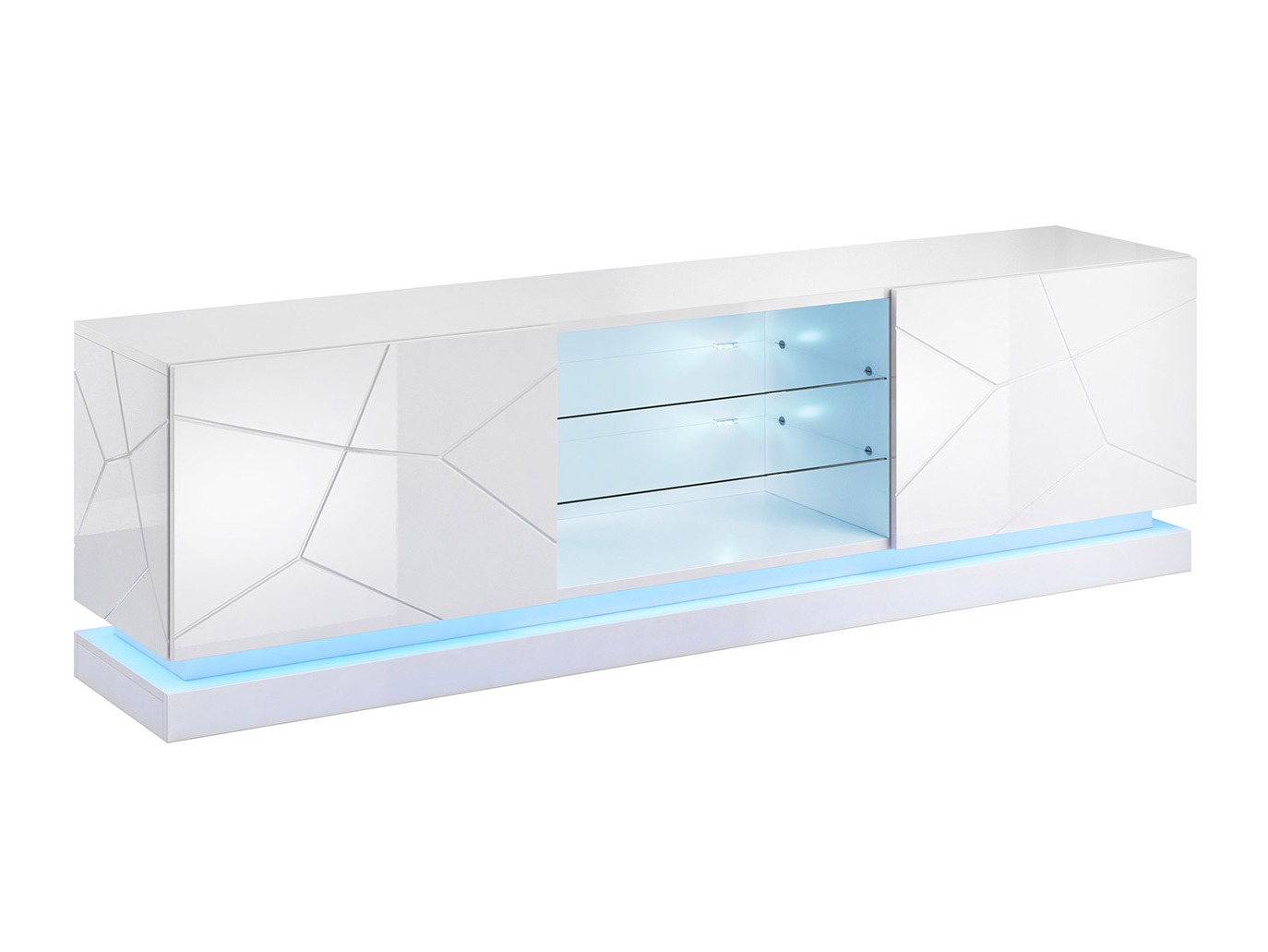 Mueble TV Linar I (Blanco + Blanco brillante)