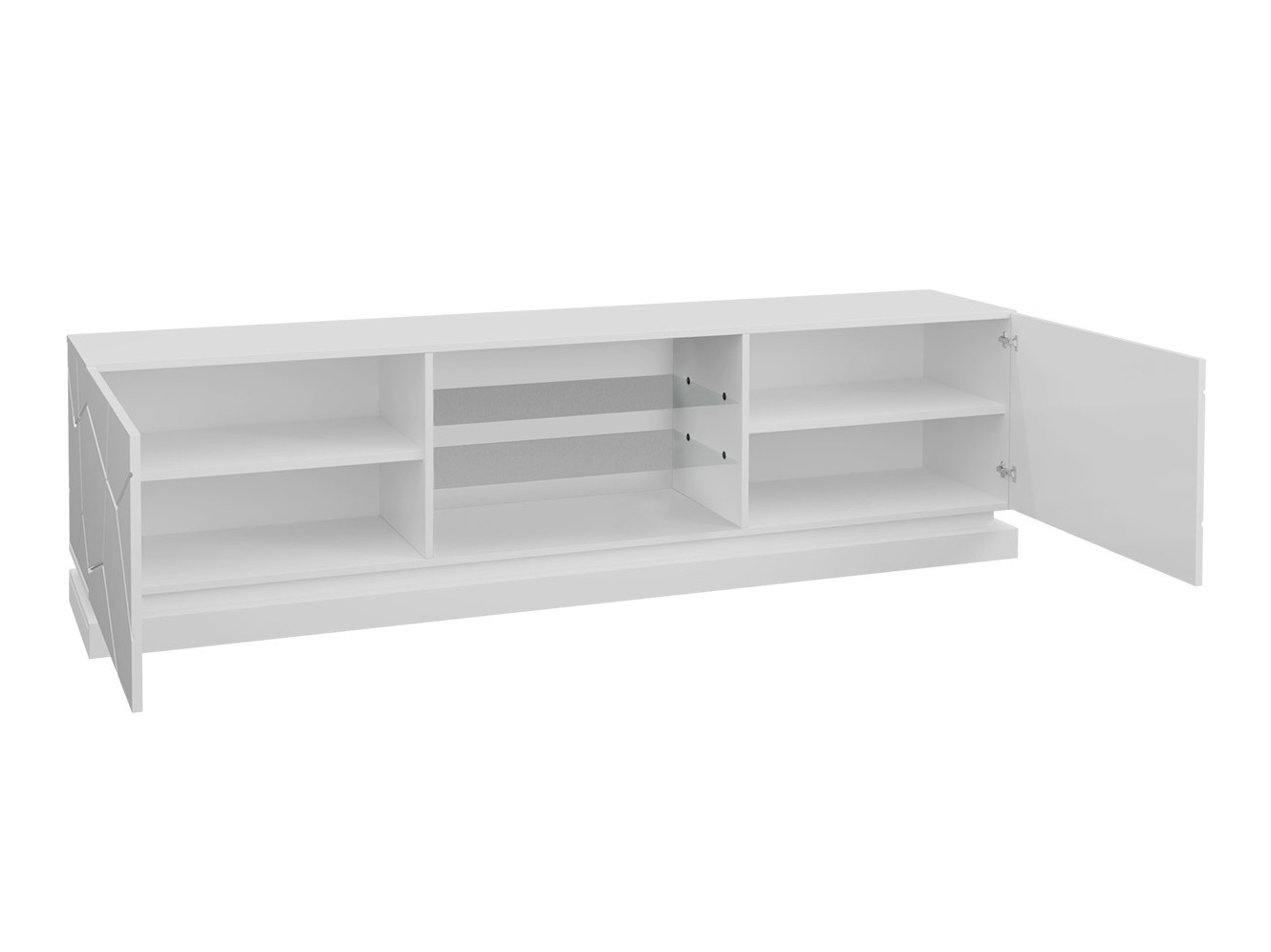 Mueble TV Linar I (Blanco + Blanco brillante)
