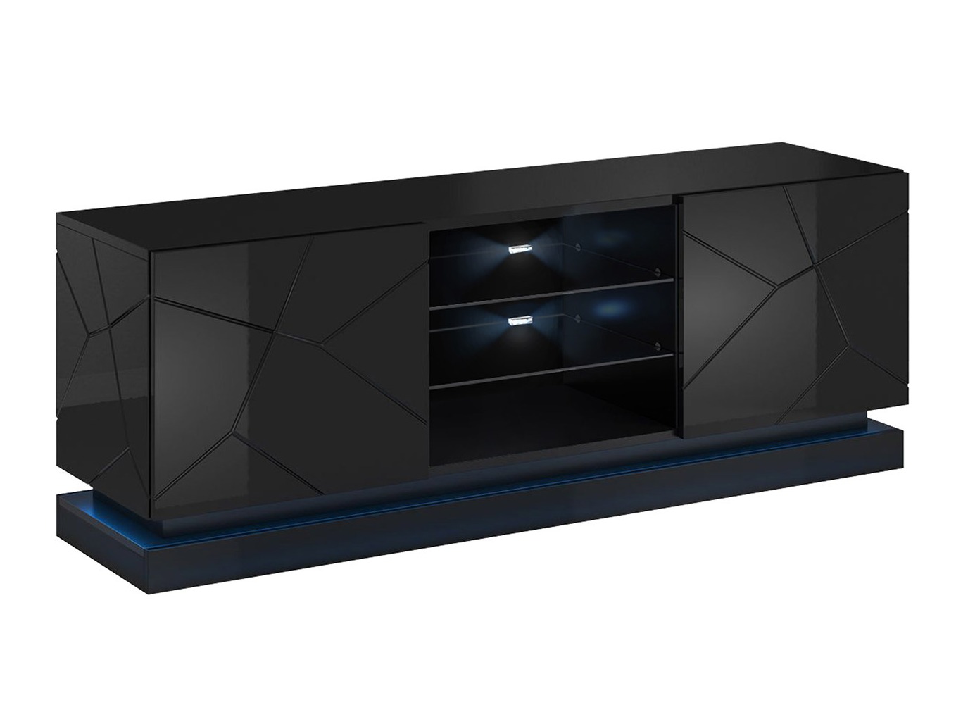 Mueble TV Linar (Negro + Negro brillante)