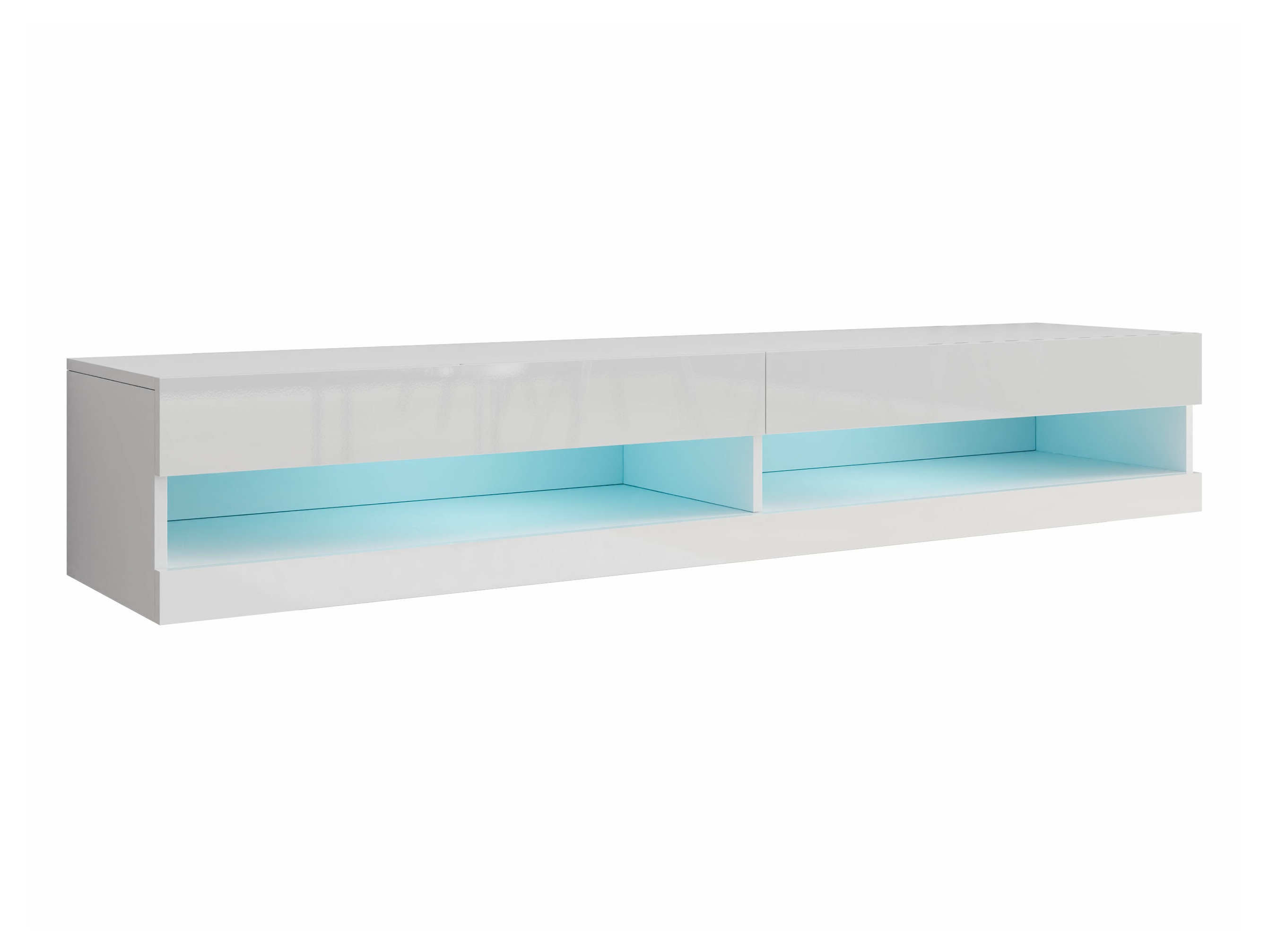 Mueble TV Venenou 120 (Blanco + Blanco brillante)