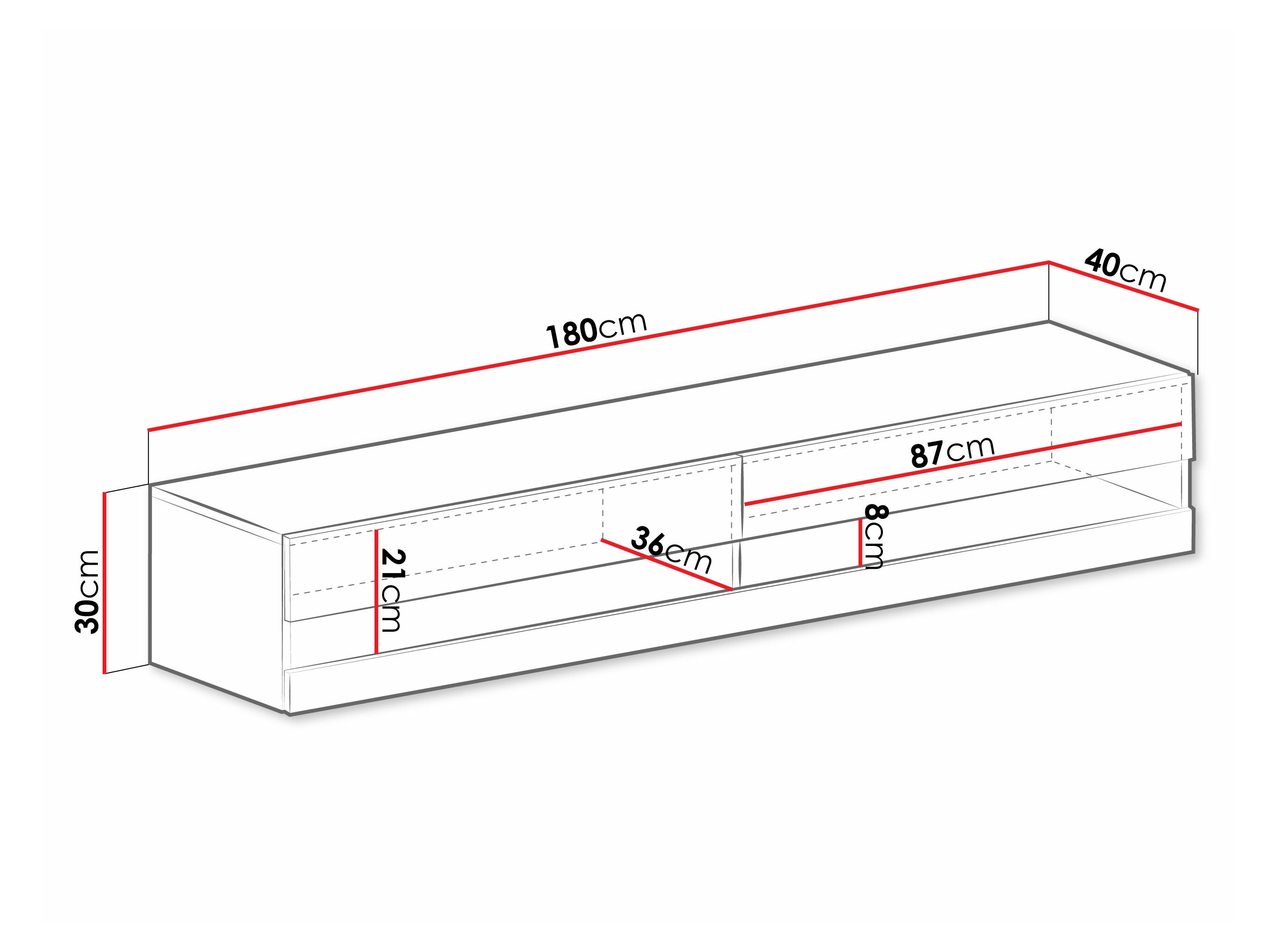 Mueble TV Venenou 120 (Blanco + Blanco brillante)