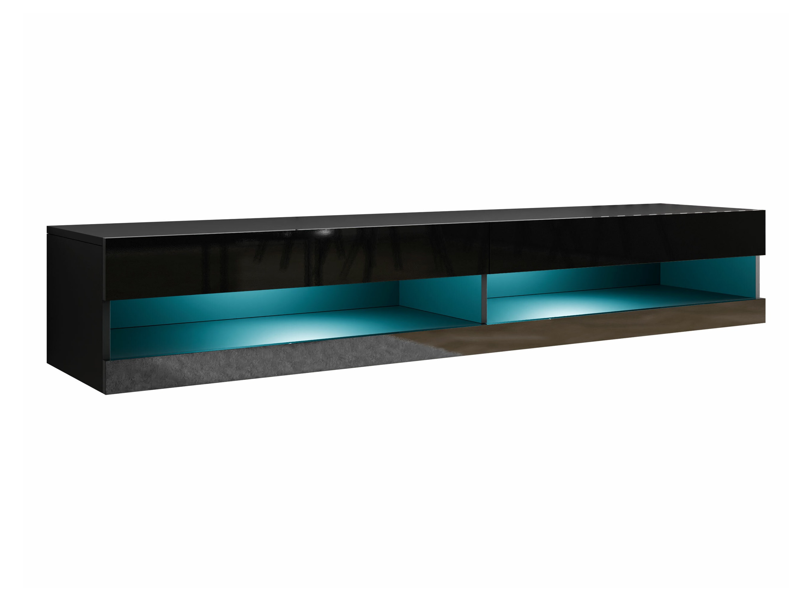 Mueble TV Venenou 120 (Negro + Negro brillante)