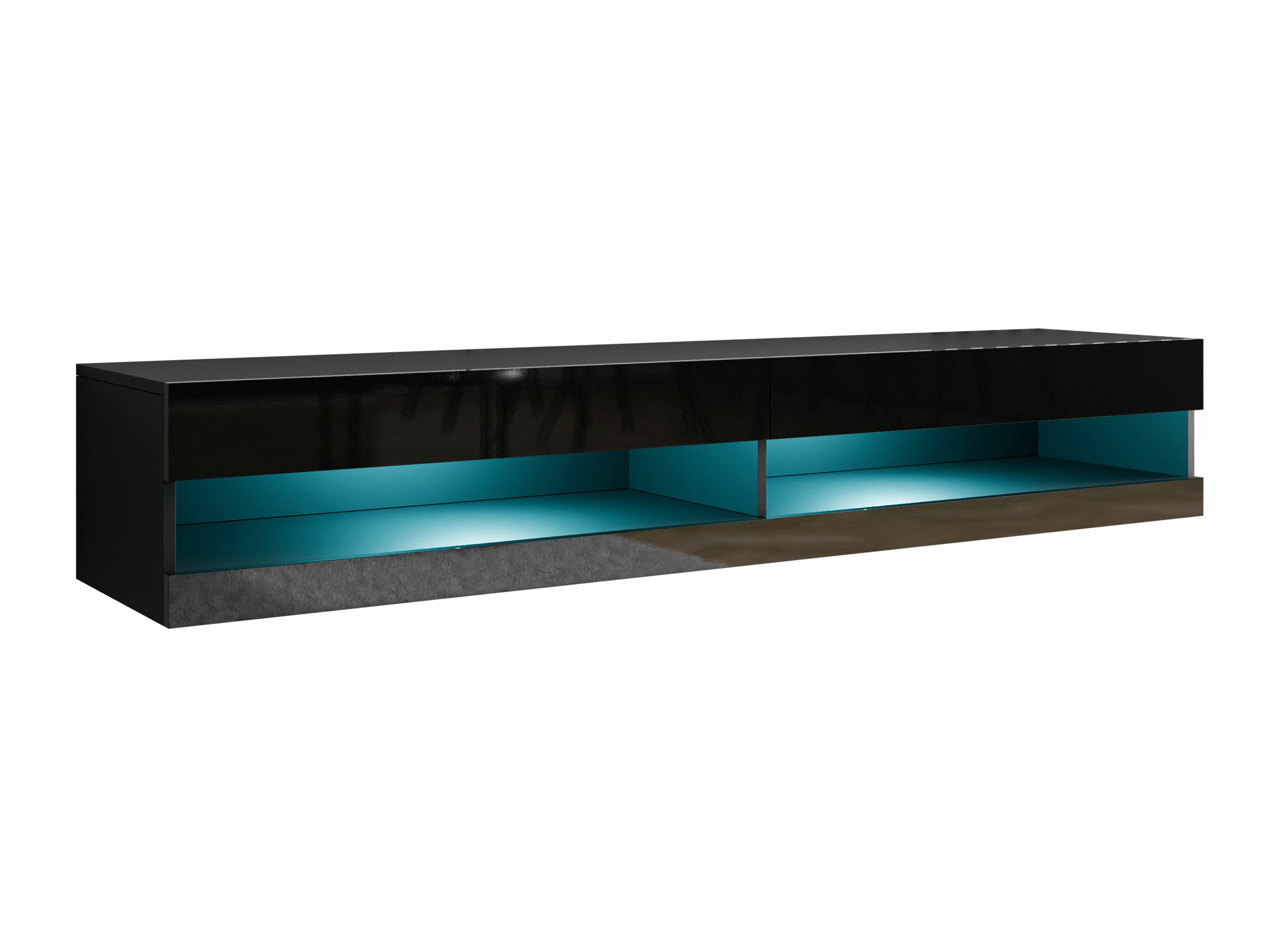 Mueble TV Vilrin (Negro + Negro brillante)