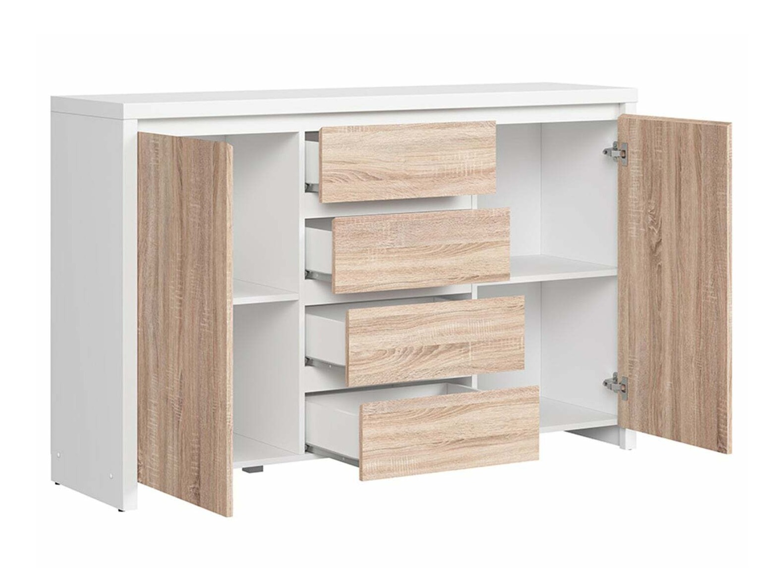 Cómoda Nolroma 103 (Blanco + Roble Sonoma)