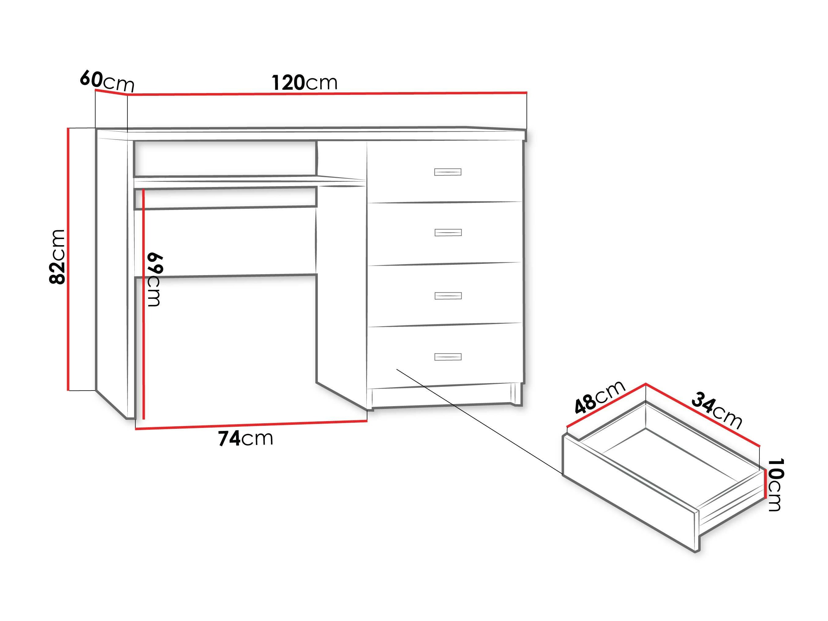 Mesa de oficina Serfeno 114 (Fresno oscuro)
