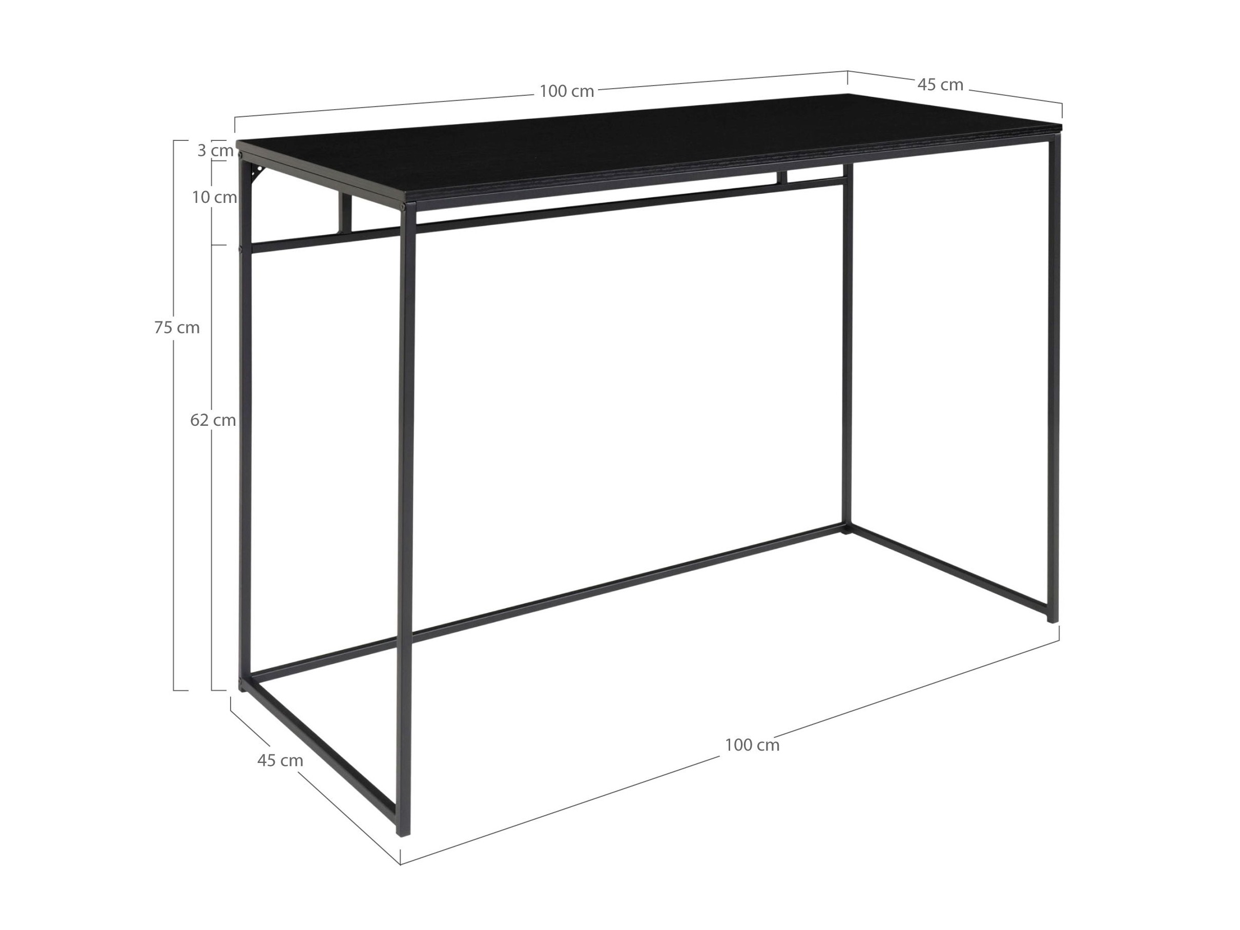 Mesa de oficina Sorbeni 108 (Negro)