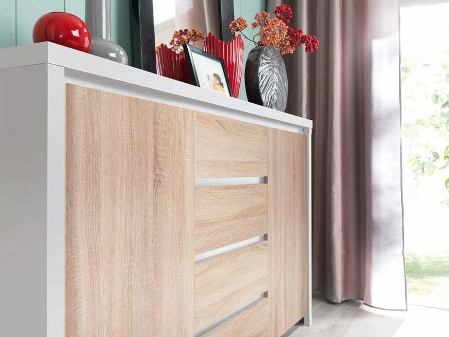 Cómoda Nolroma 103 (Blanco + Roble Sonoma)