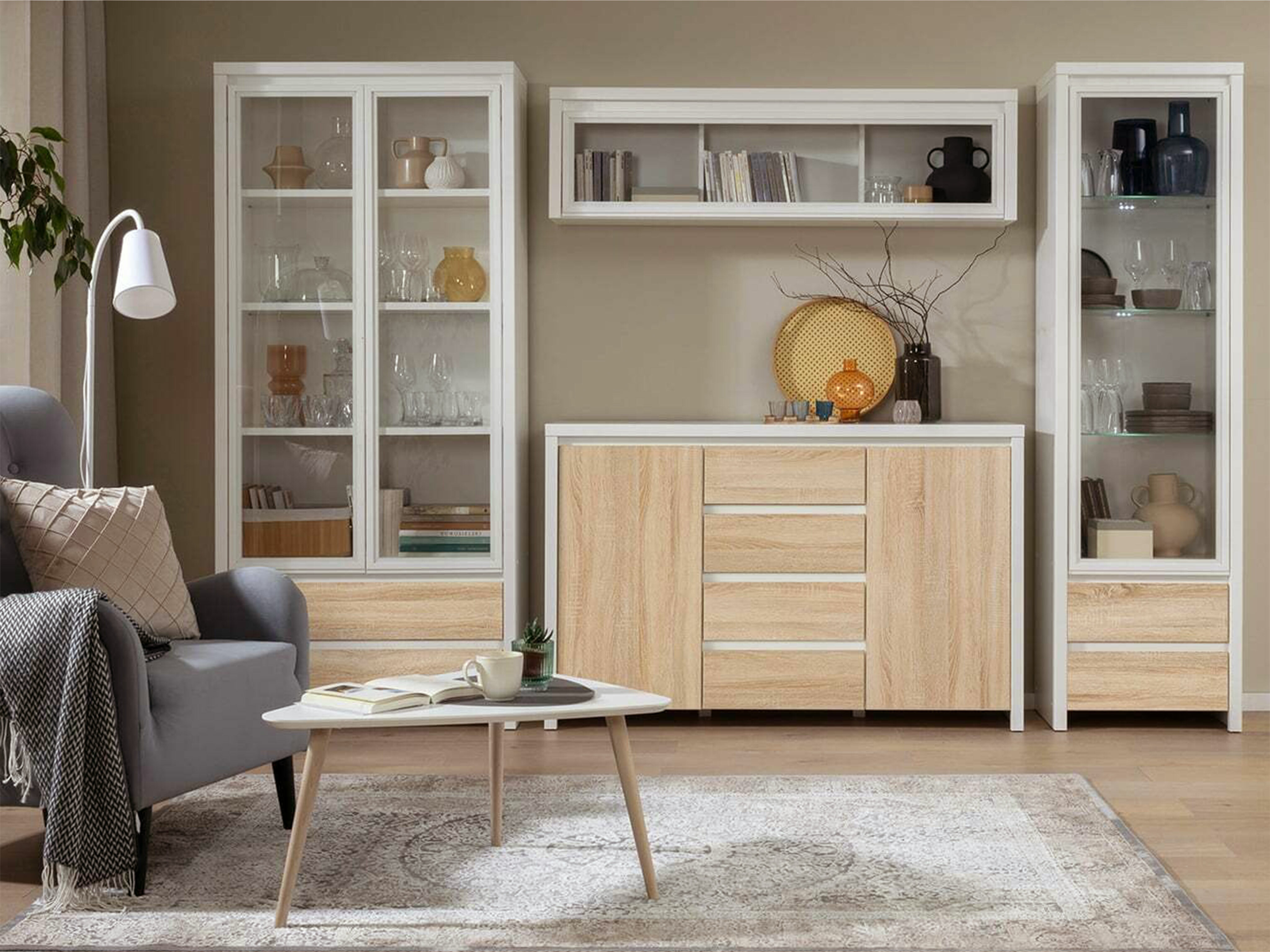 Cómoda Nolroma 103 (Blanco + Roble Sonoma)