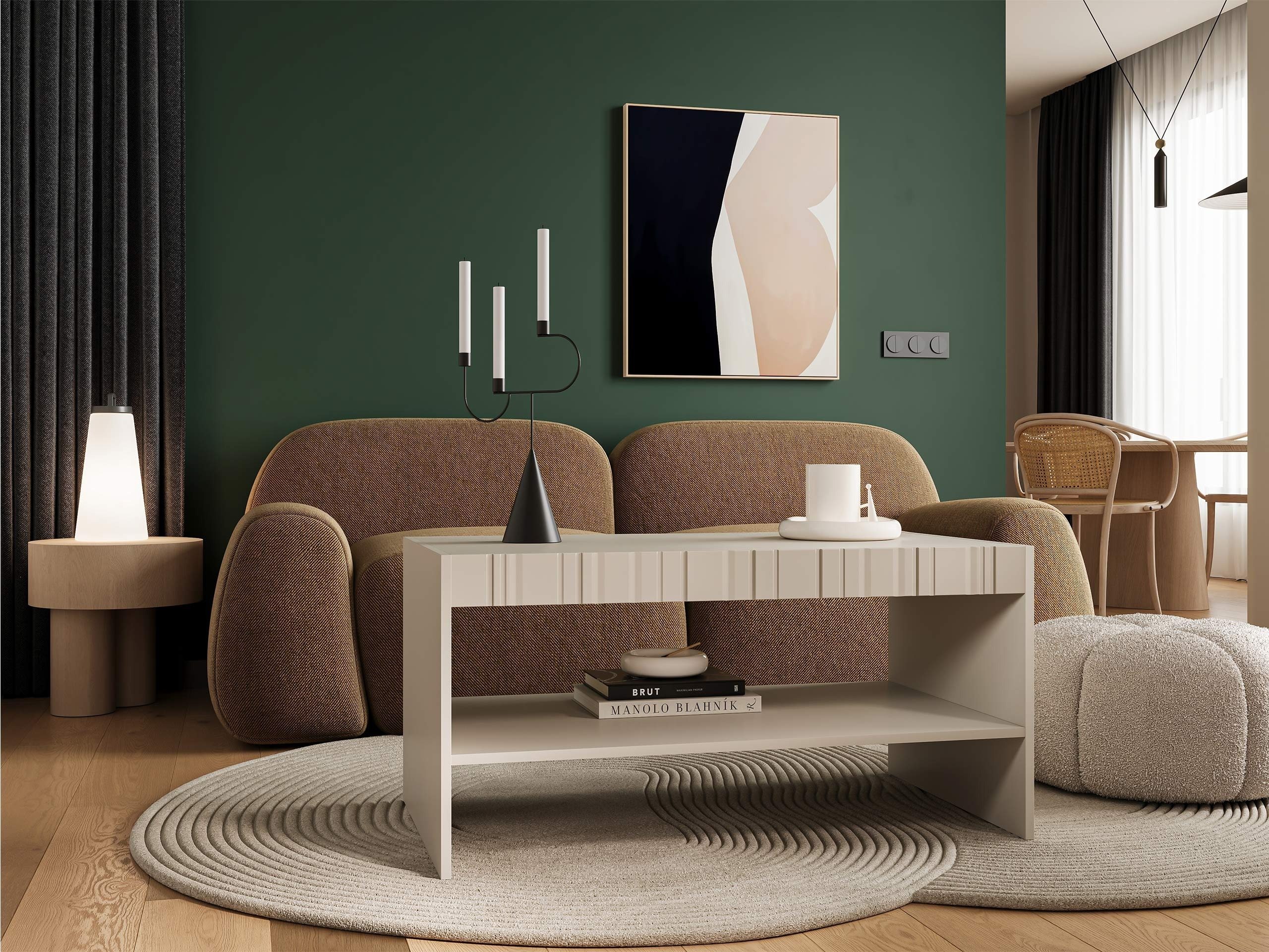 Mesa de centro Evavese 107 (Beige)