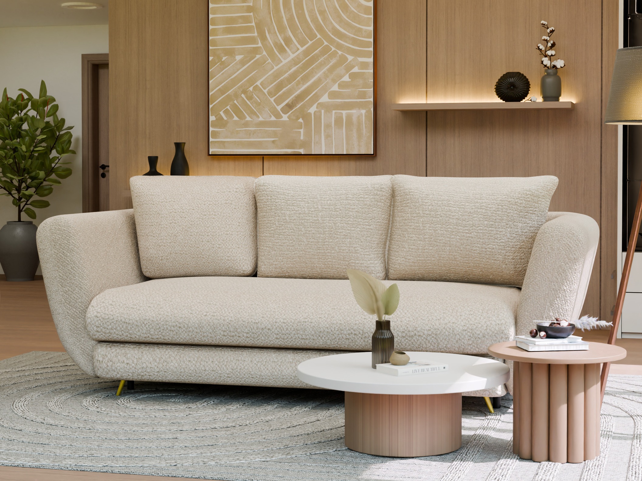 Sofá cama Mandeville 354 (Dorado + Negro)