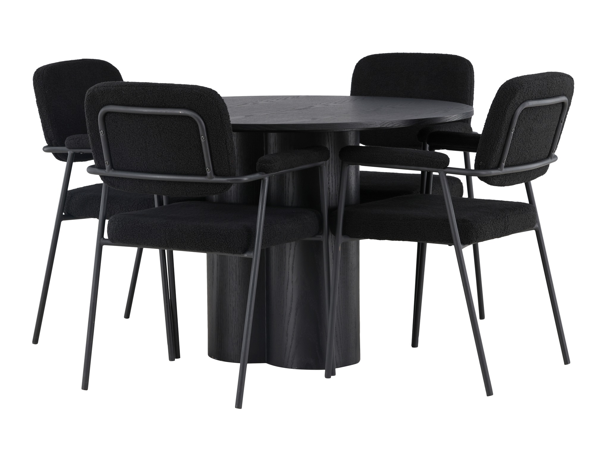 Conjunto de mesas y sillas para comedor Dallas 4358 (Negro)