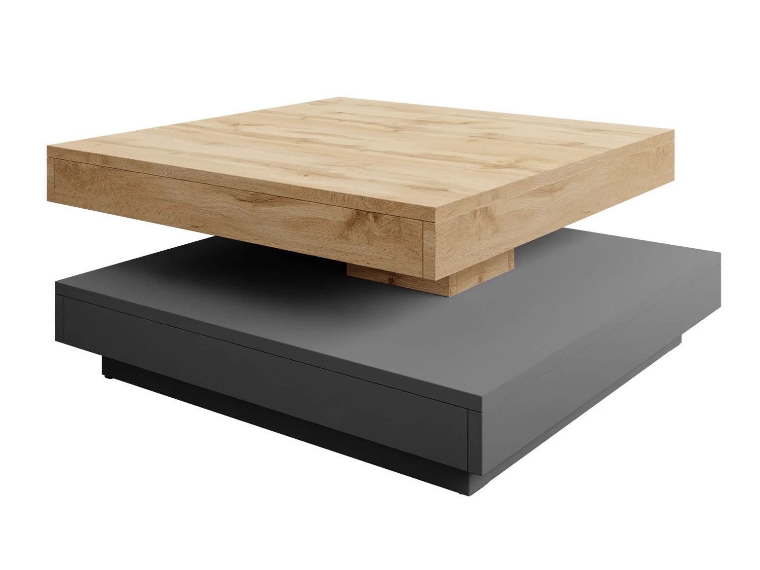 Mesa de centro convertible Comfivo Pisces (Grafito + Roble wotan)