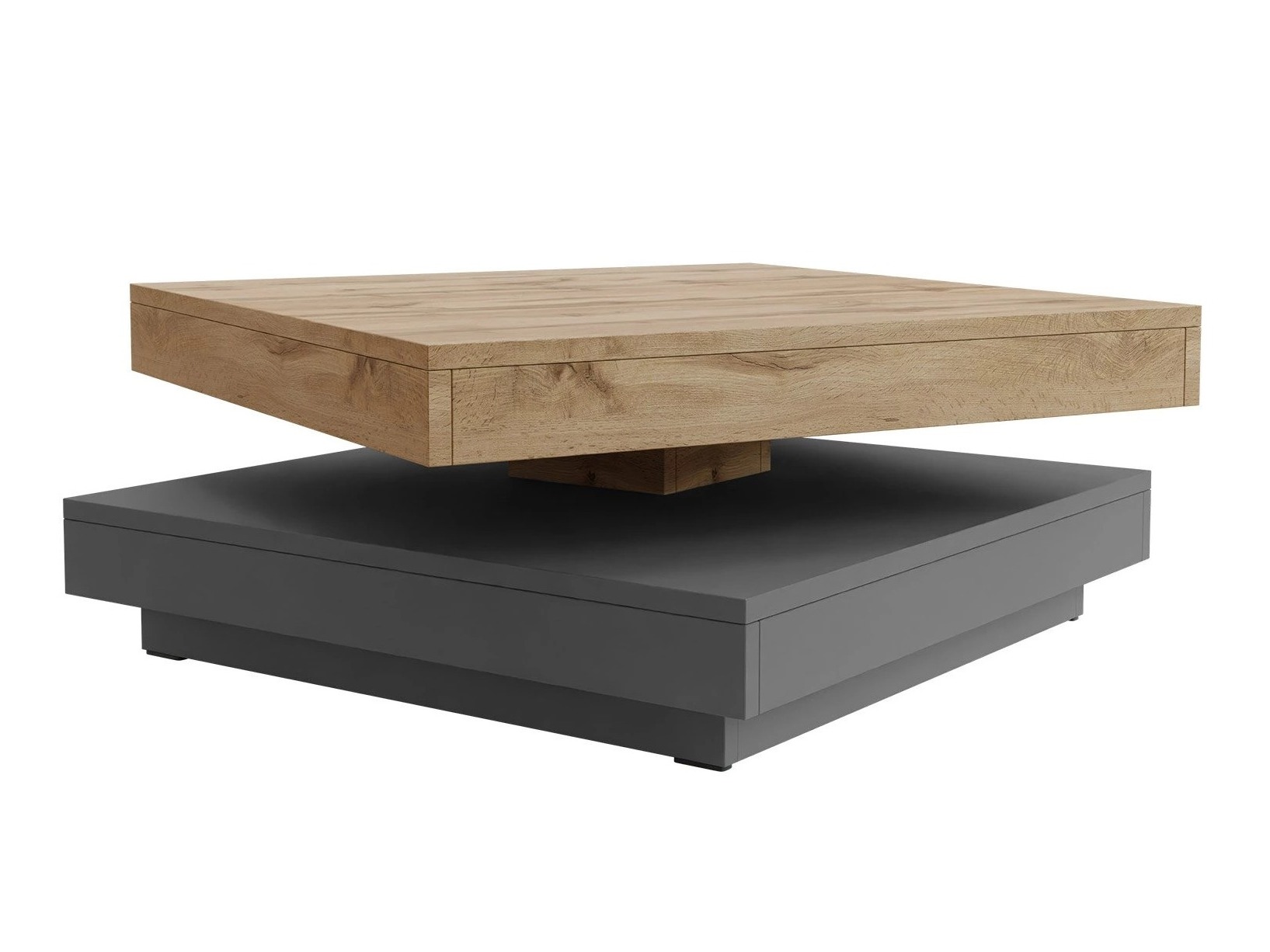 Mesa de centro convertible Comfivo Pisces (Grafito + Roble wotan)