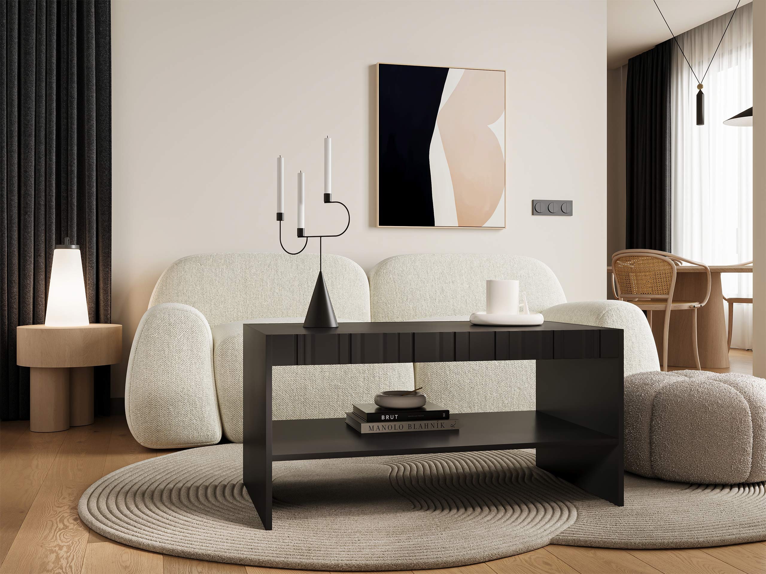 Mesa de centro Evavese 107 (Negro)