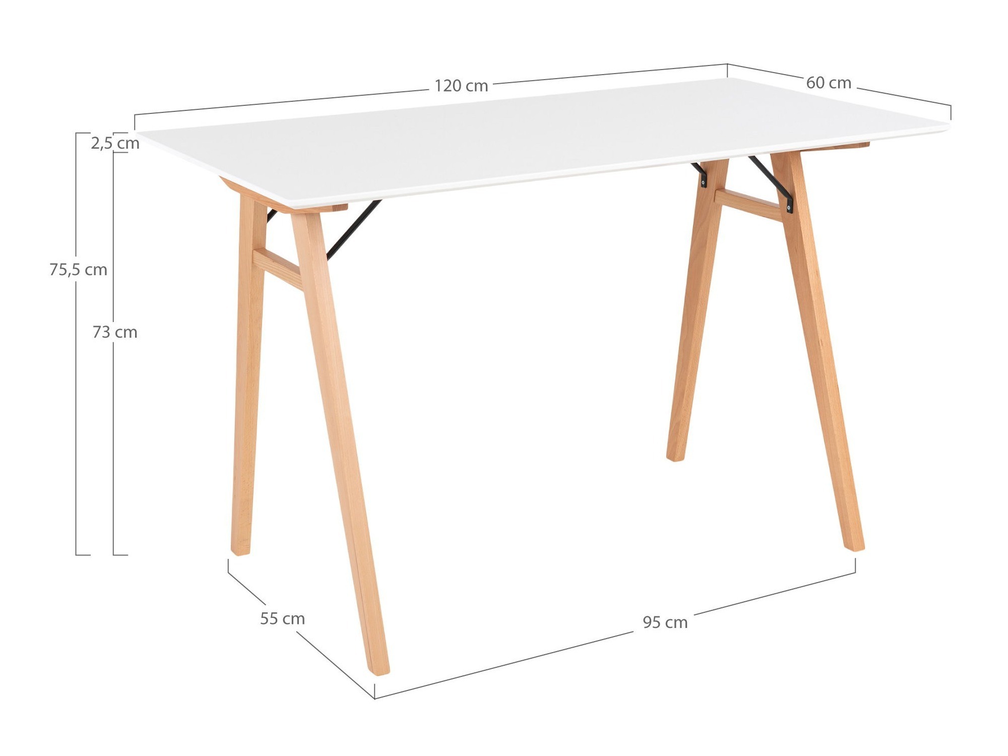 Mesa de oficina Brea 109 (Negro)