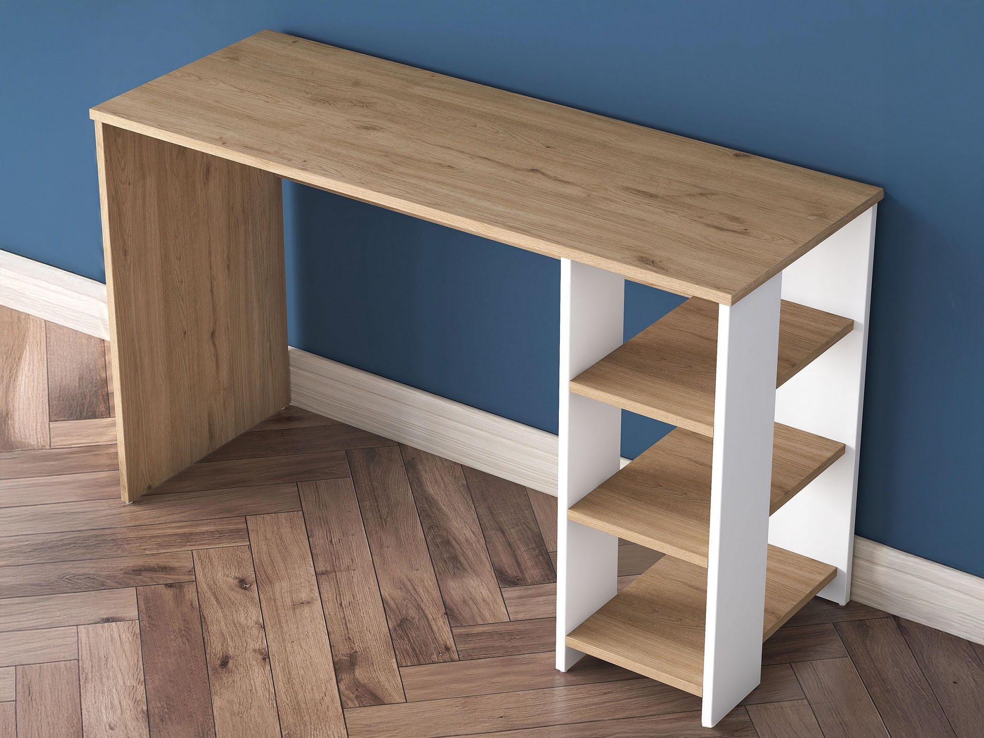 Mesa de oficina Catdelu 109 (Blanco + Nogal)