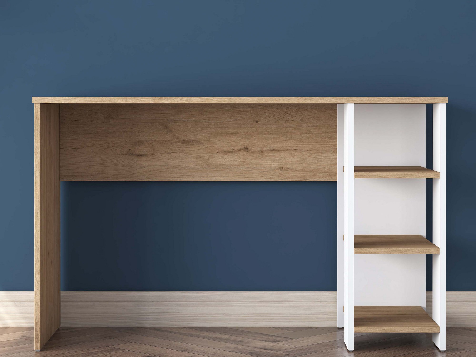 Mesa de oficina Catdelu 109 (Blanco + Nogal)