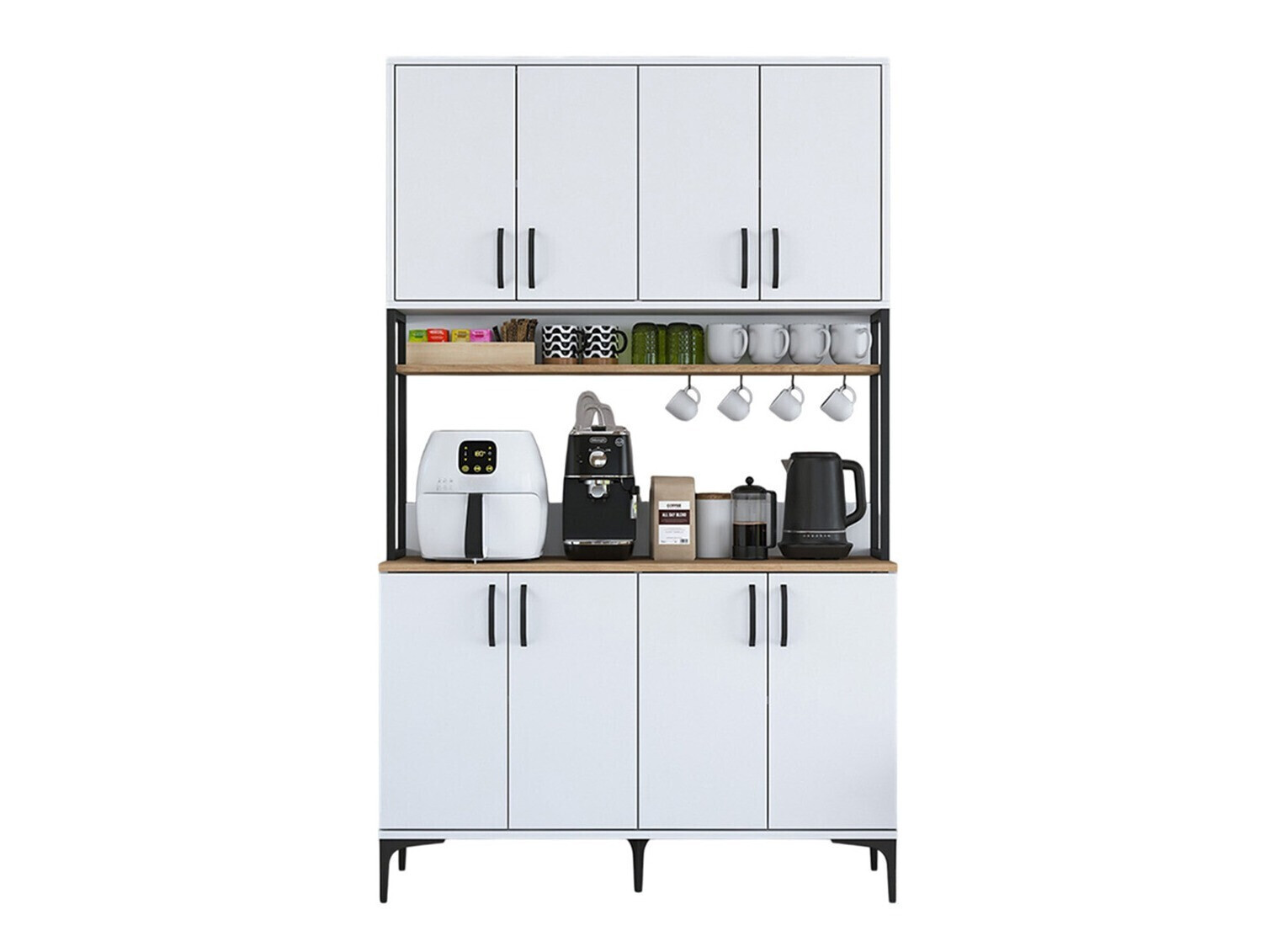 Mueble multifuncional Kailua 2678 (Blanco + Nogal)