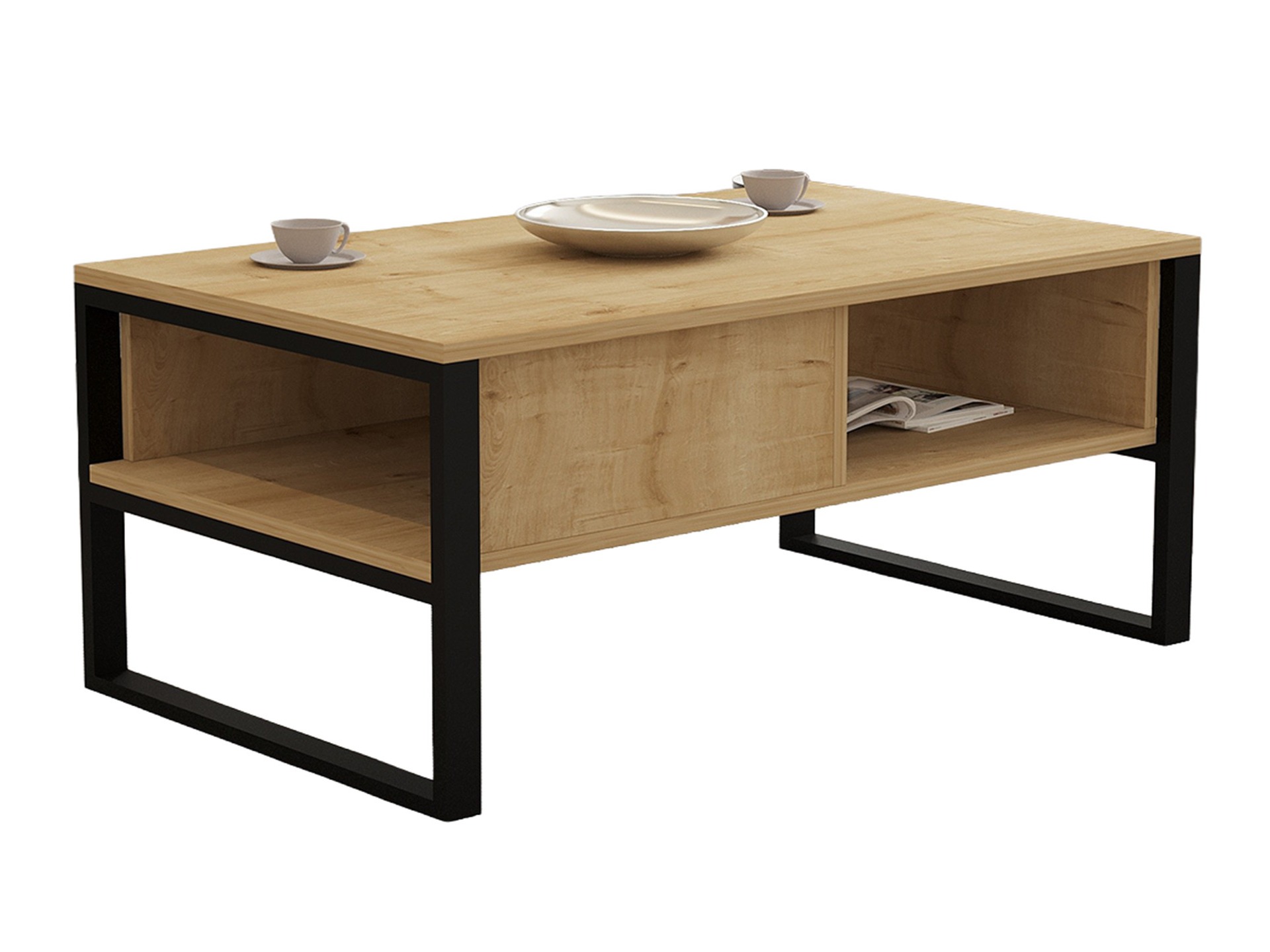 Mesa de centro Kailua 2687 (Negro + Roble)