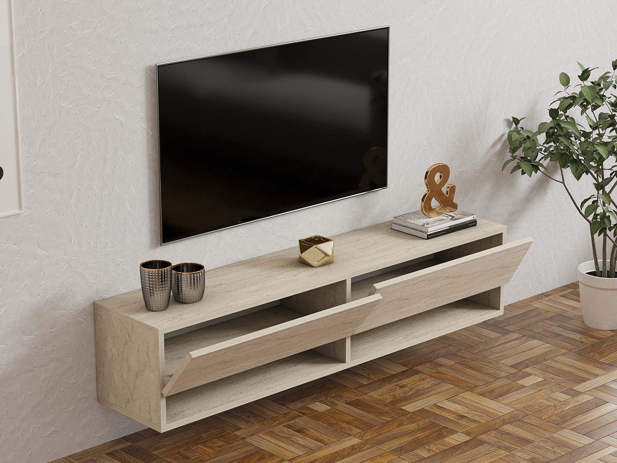 Mueble TV Kailua 2690 (Claro Travertine)