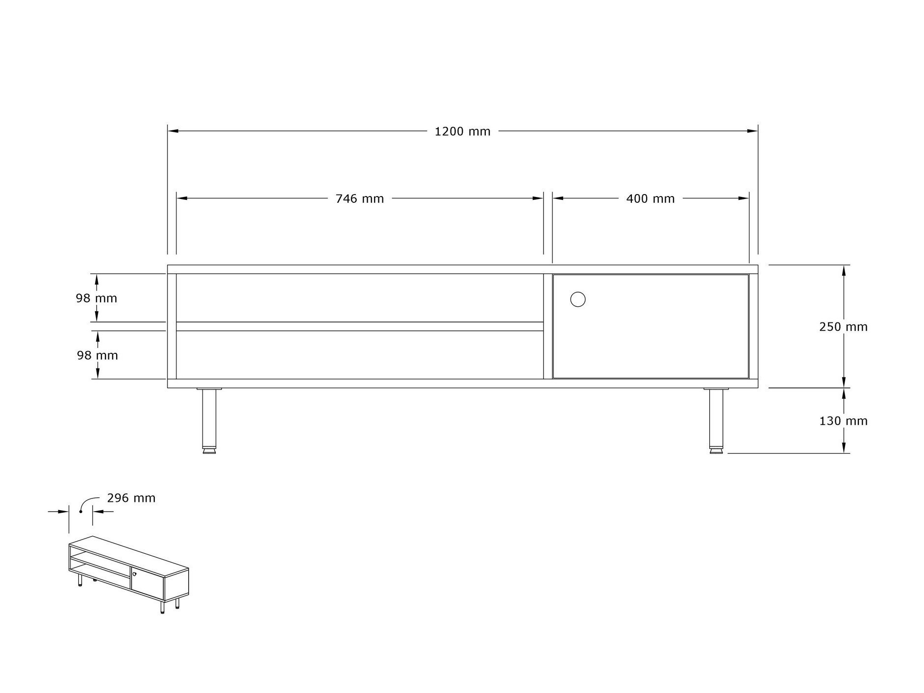 Mueble TV Kailua 2224 (Roble)