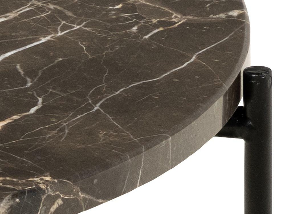 Mesa auxiliar Norsica 608 (Mármol marrón + Negro)