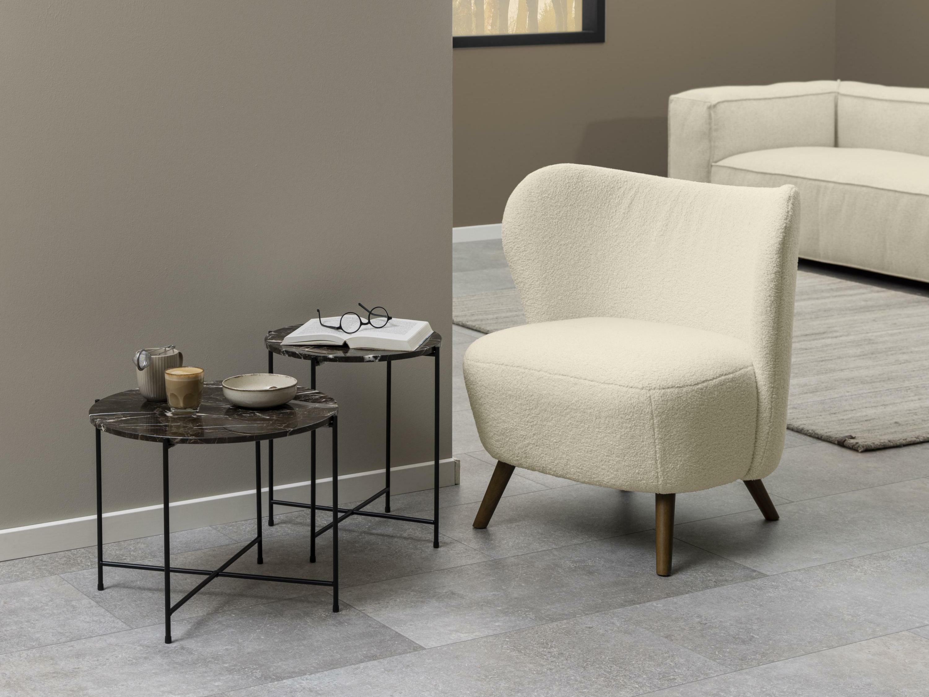 Mesa auxiliar Norsica 608 (Mármol marrón + Negro)