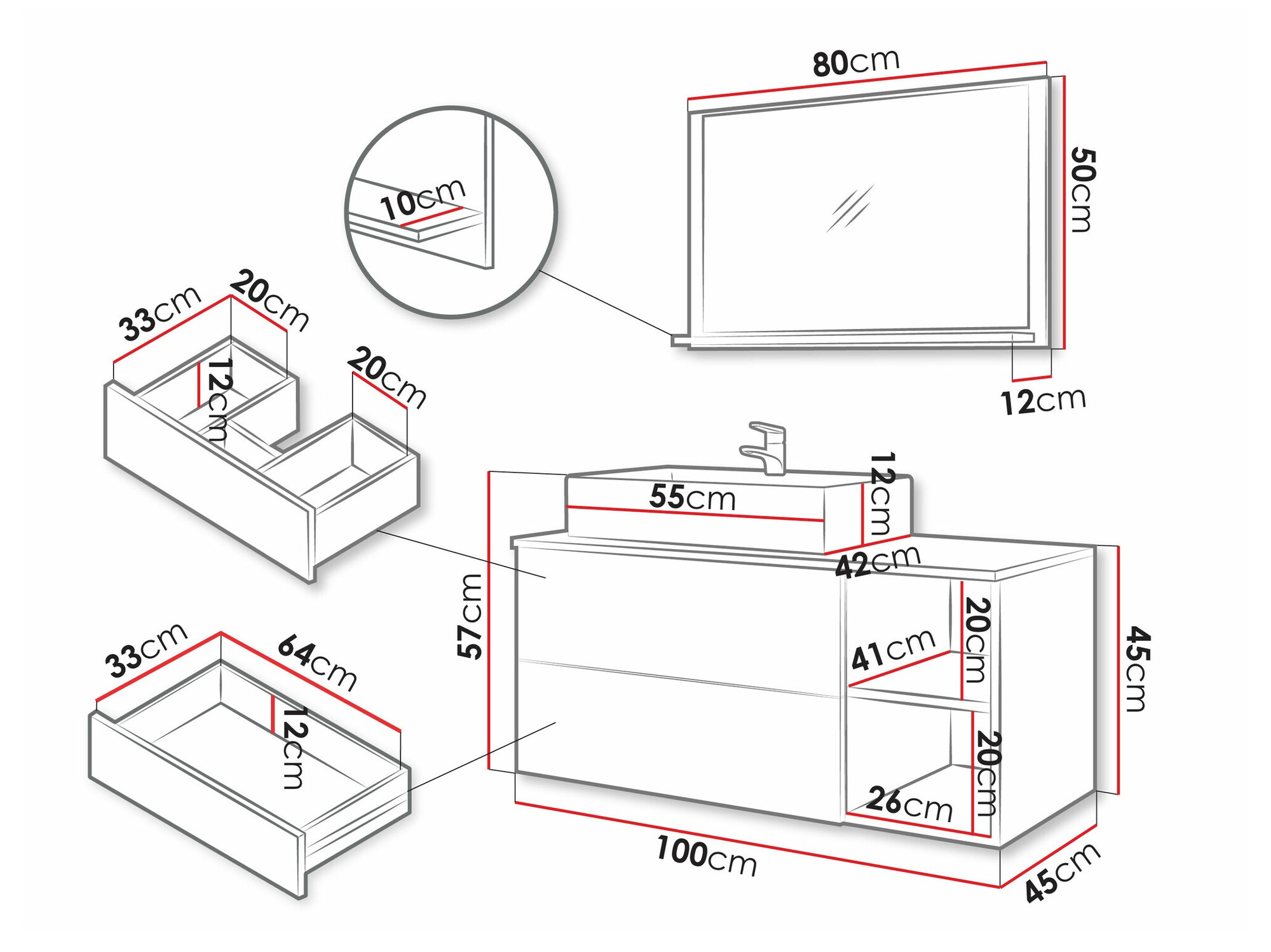 Conjunto de mueble de baño SP6339