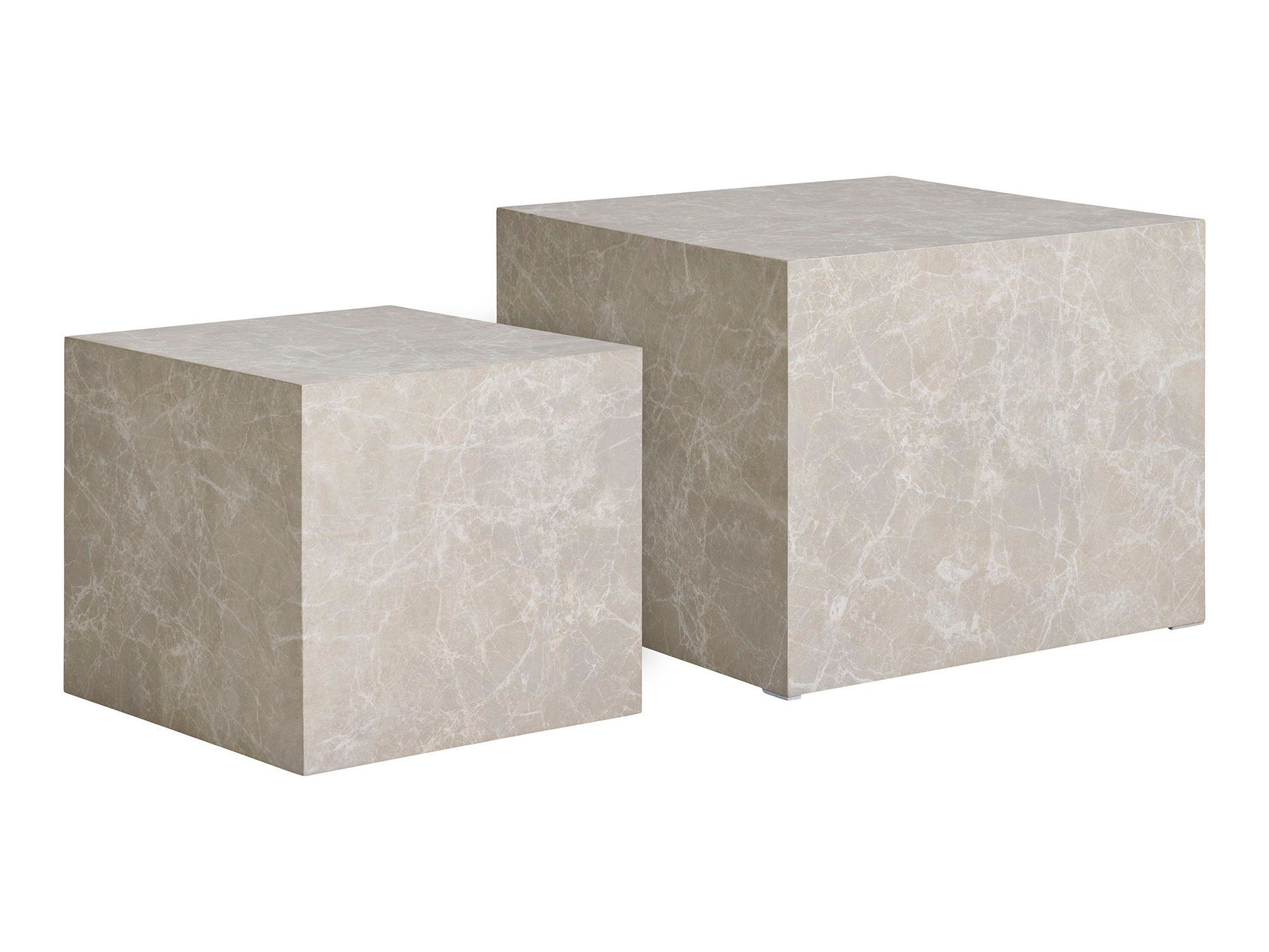 Conjunto mesa de centro Catavie 103 (Beige + Mármol gris)