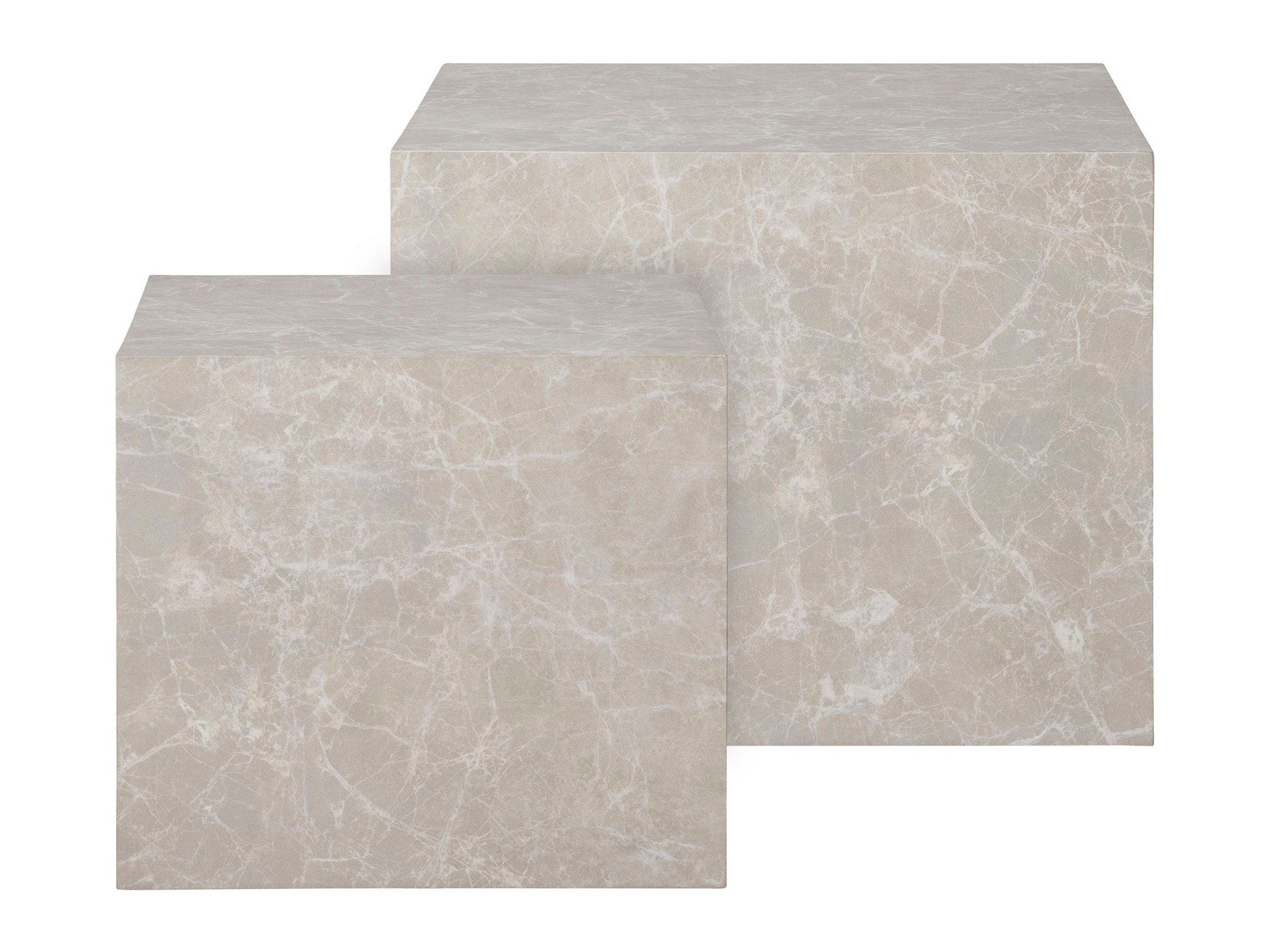 Conjunto mesa de centro Catavie 103 (Beige + Mármol gris)