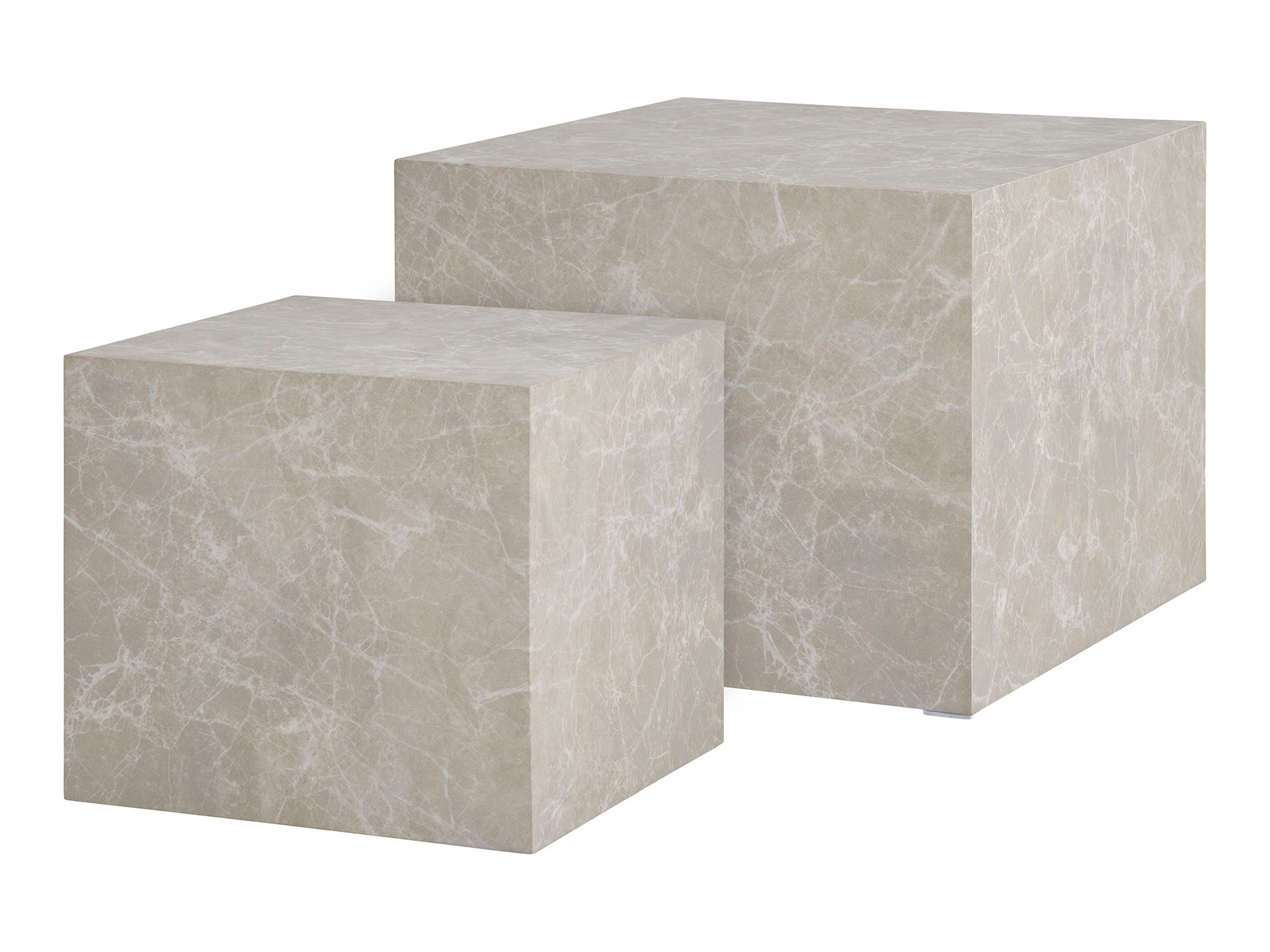 Conjunto mesa de centro Catavie 103 (Beige + Mármol gris)