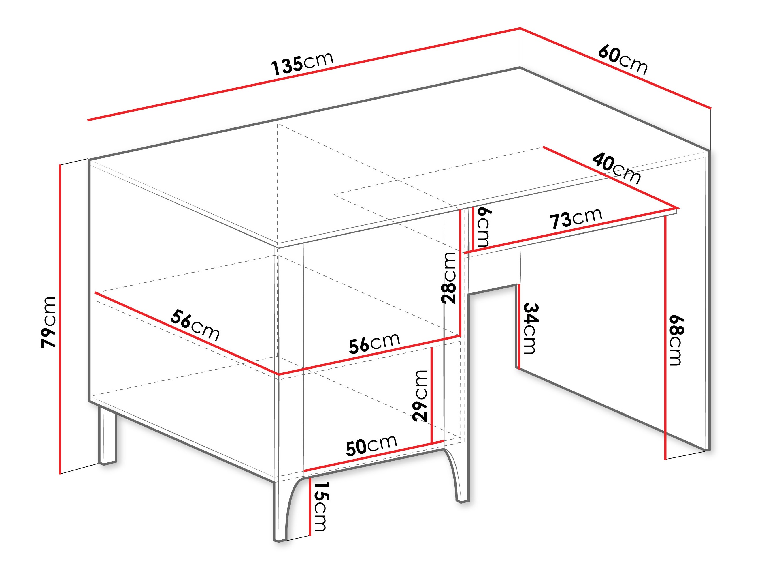 Mesa de oficina Mavtoru 108 (Negro)