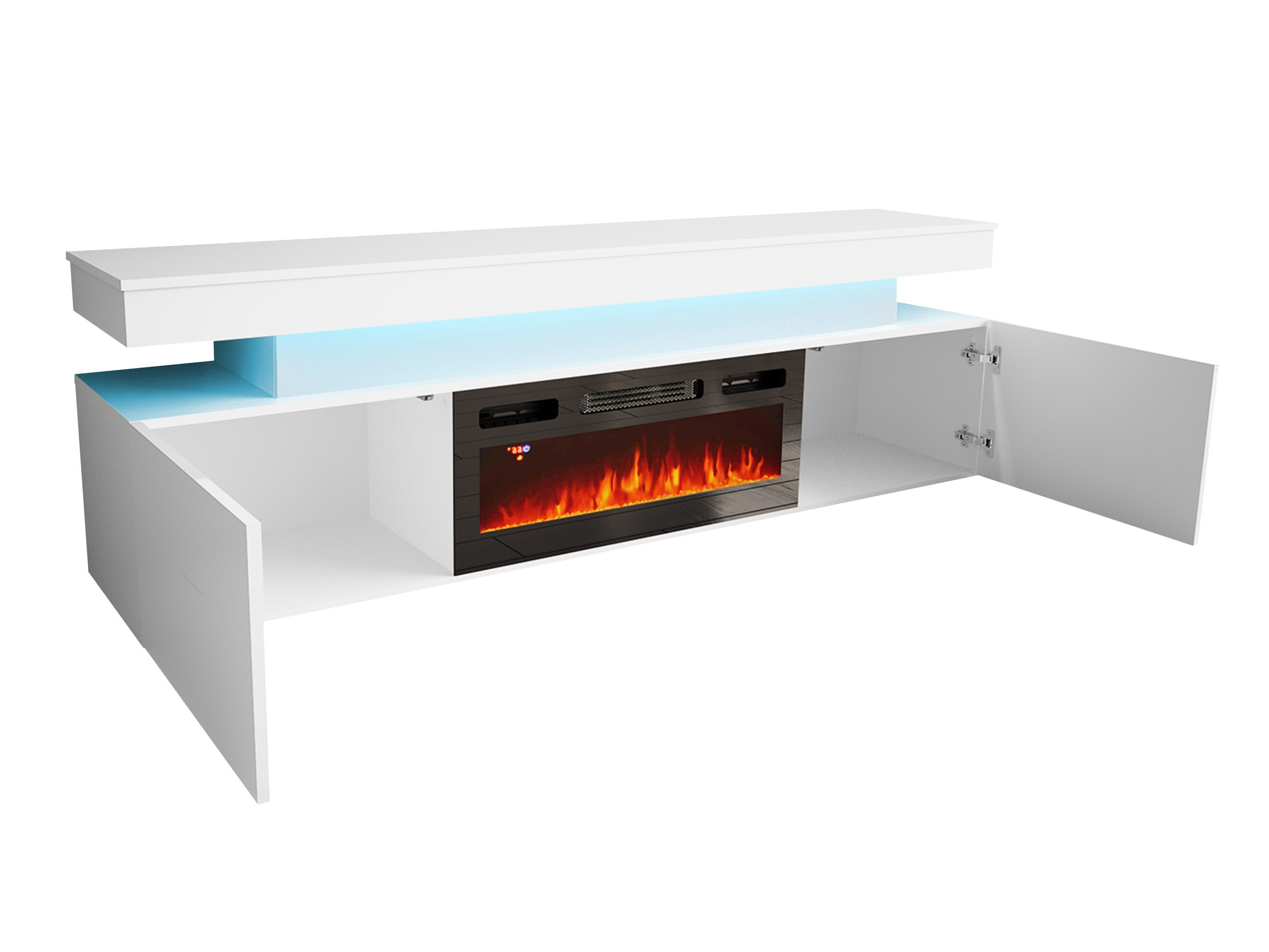 Mueble TV Monfero 104 (Blanco + Blanco brillante)