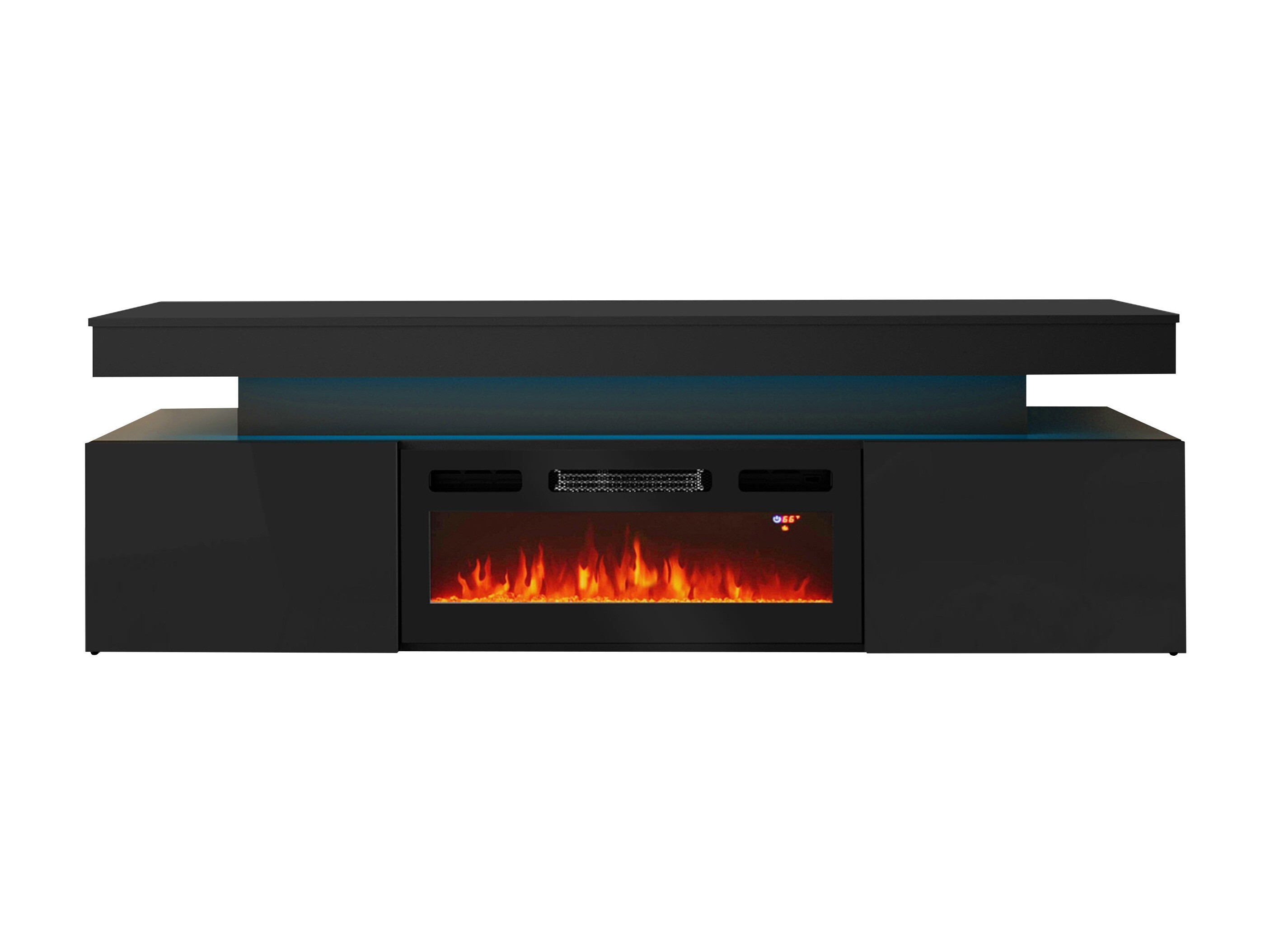 Mueble TV Monfero 104 (Negro + Negro brillante)