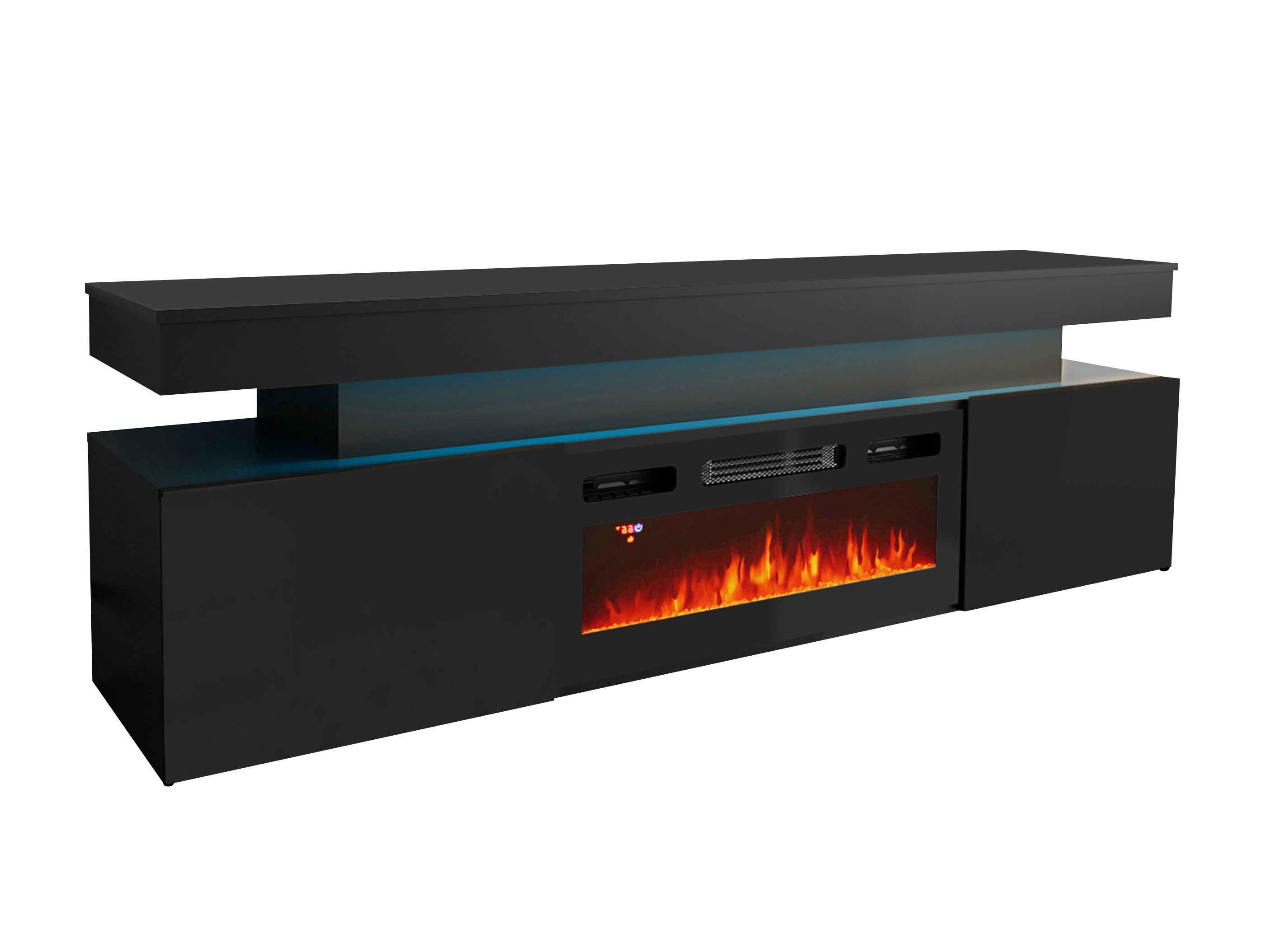 Mueble TV Monfero 104 (Negro + Negro brillante)
