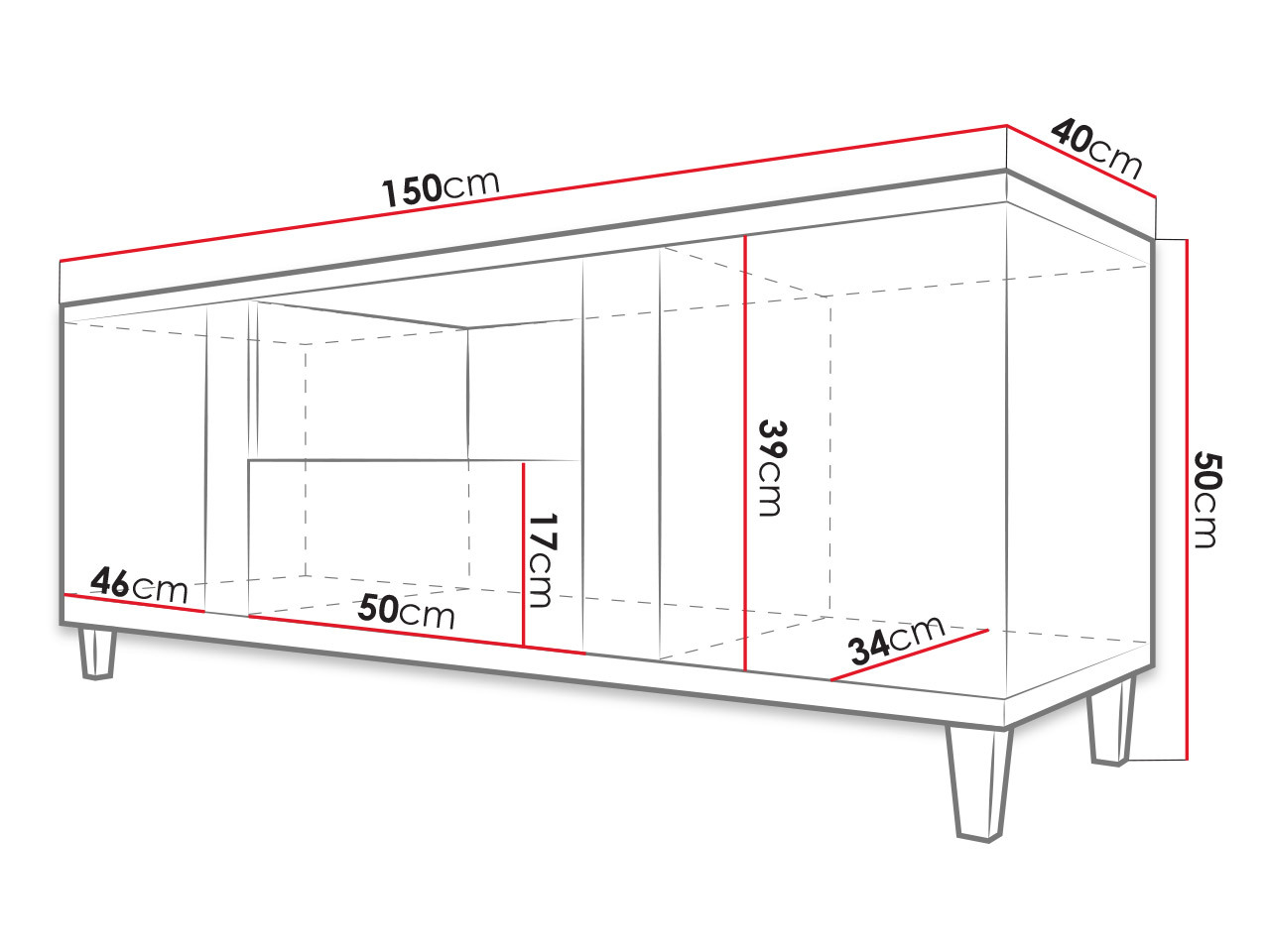 Mueble TV Livseri 113 (Blanco + Blanco brillante + Luminoso madera)