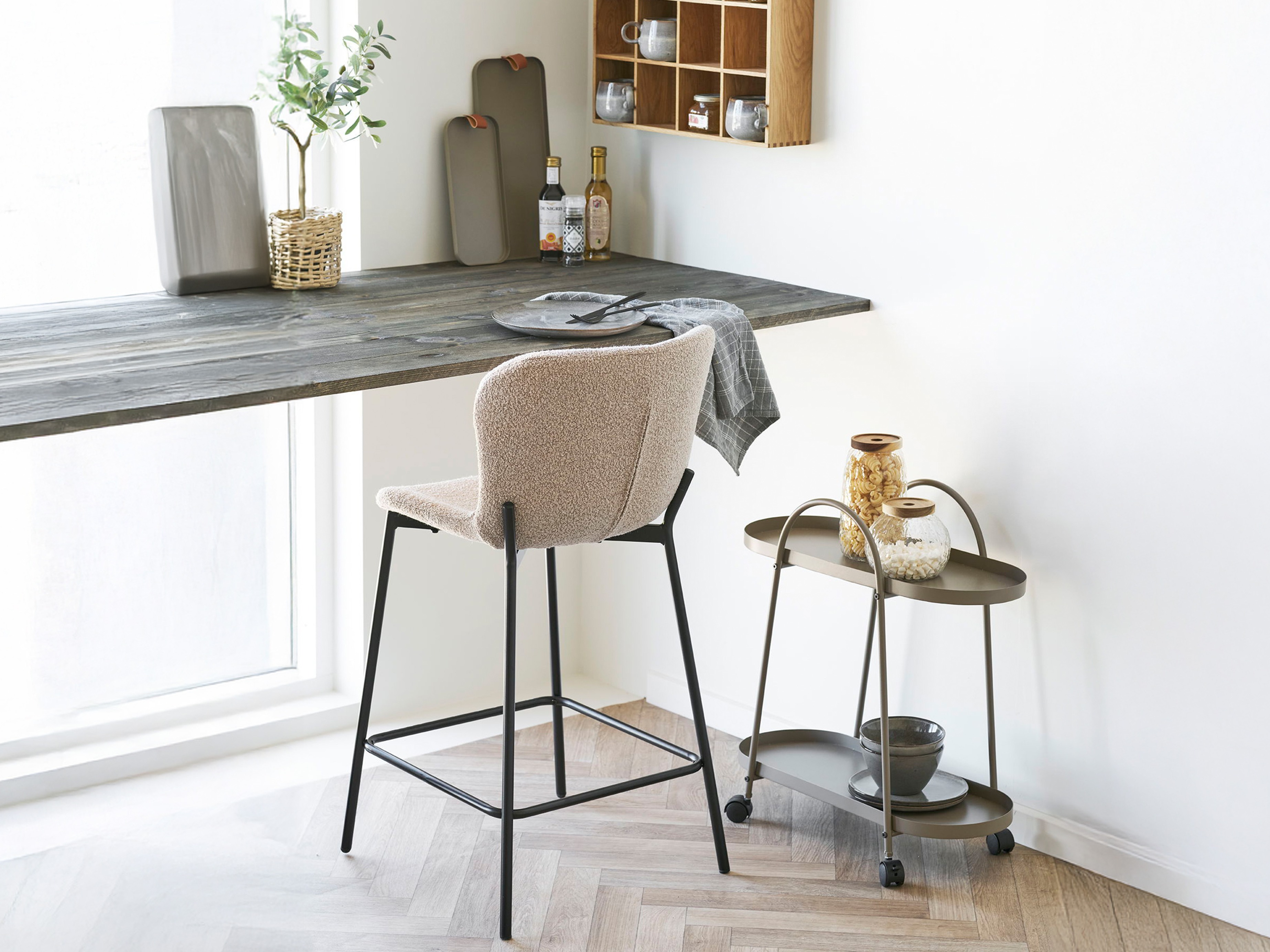 Silla de barra Brea 153 (Beige)