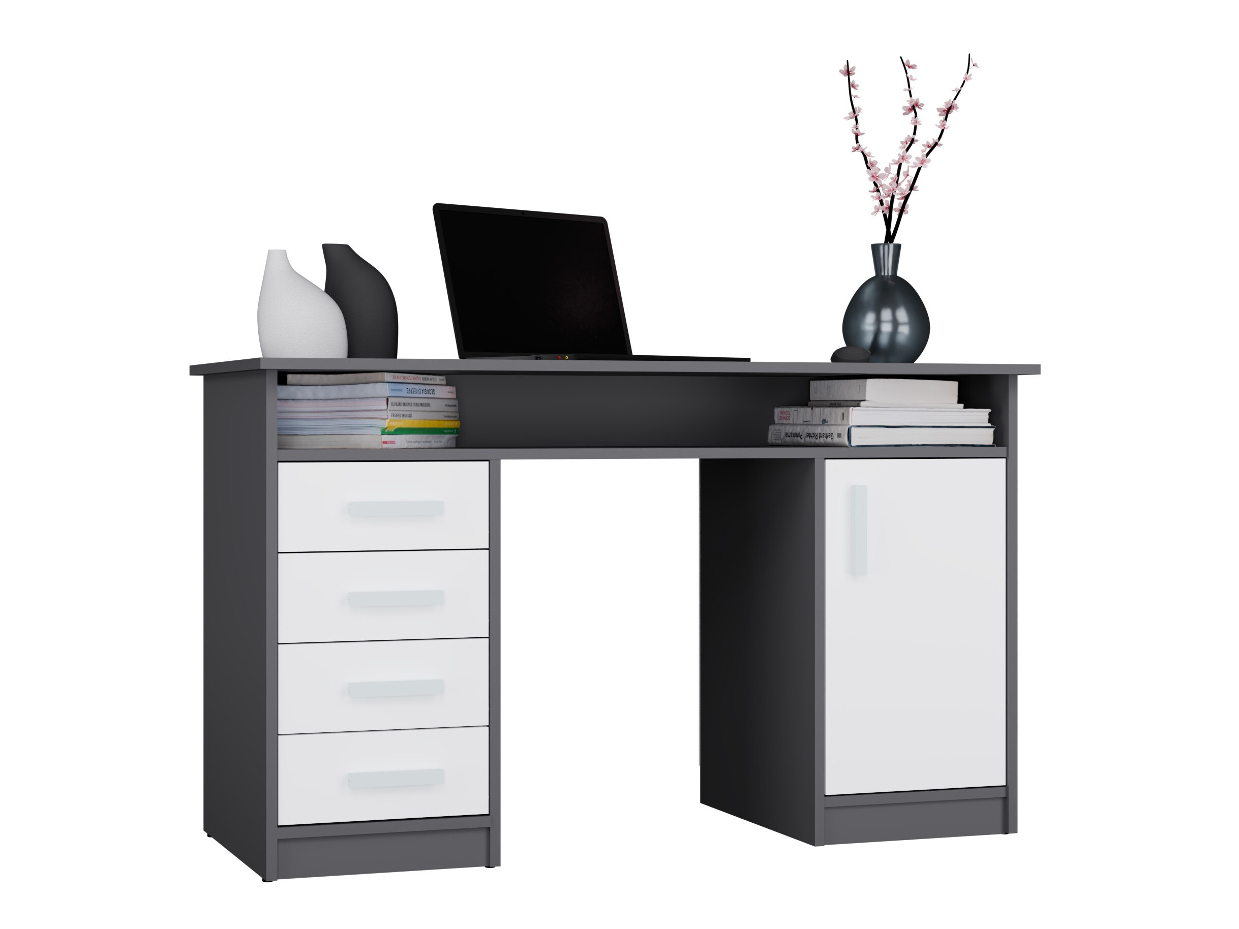 Mesa de oficina Mandeville 329 (Blanco + Antracita)