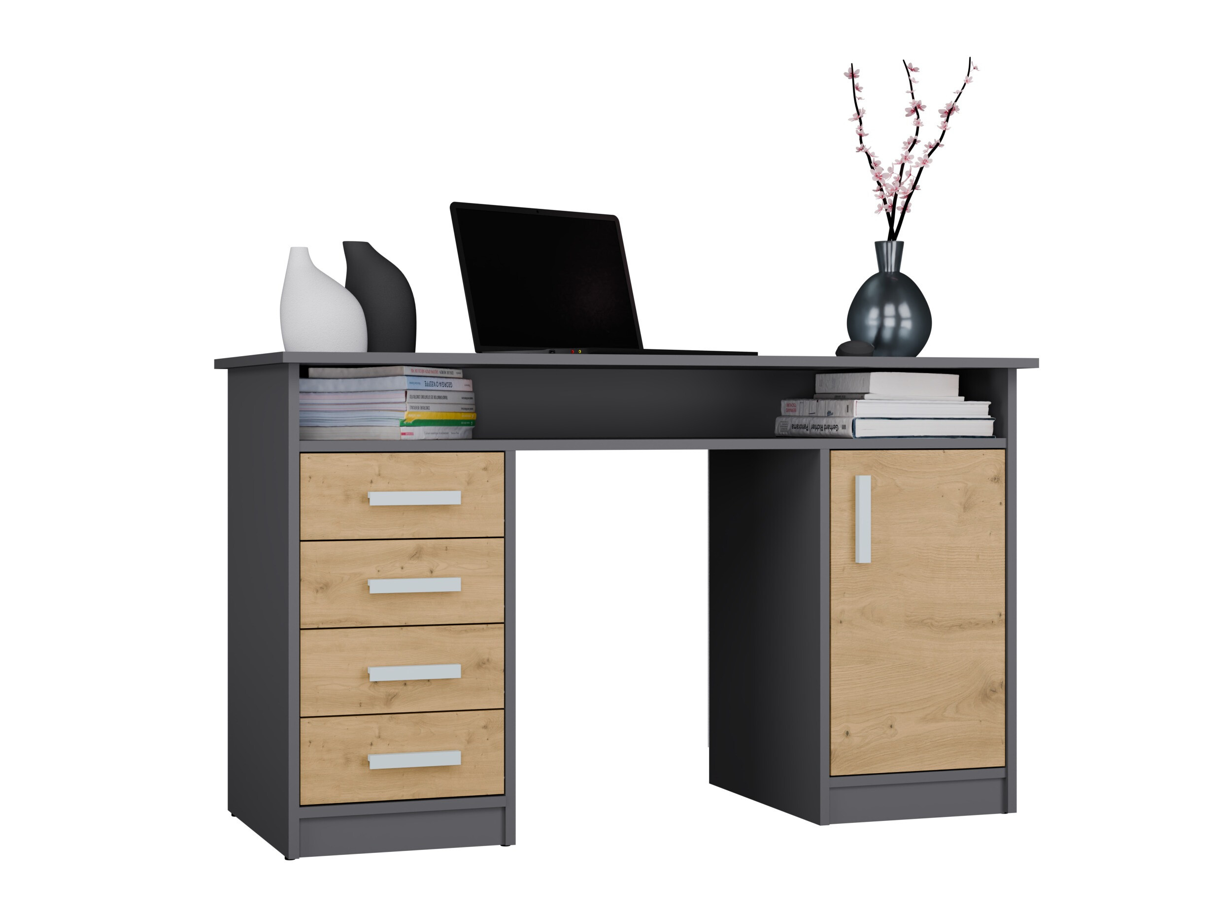 Mesa de oficina Mandeville 329 (Roble Artisan + Antracita)