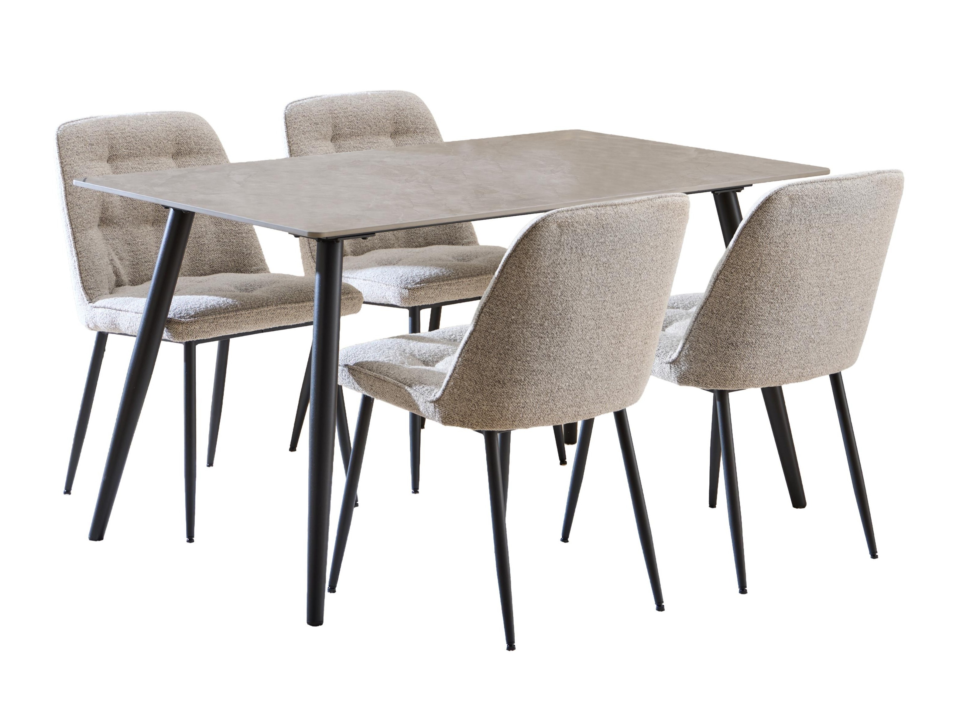 Conjunto de mesas y sillas para comedor Norsica 1012 (Mármol gris)