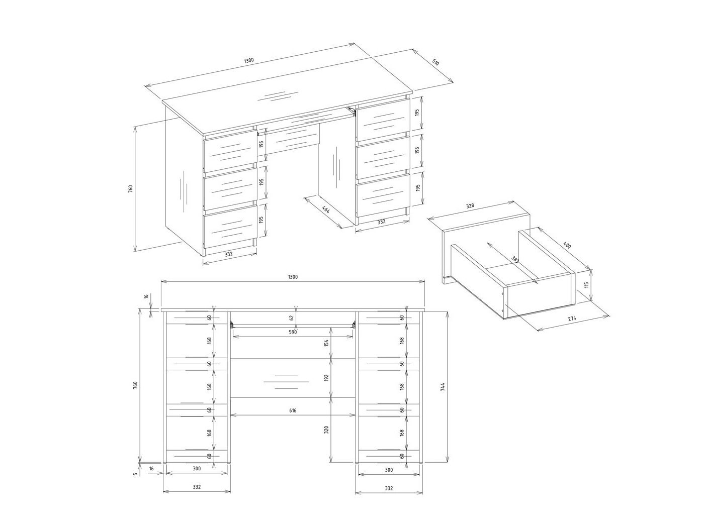 Mesa de oficina Mandeville 306