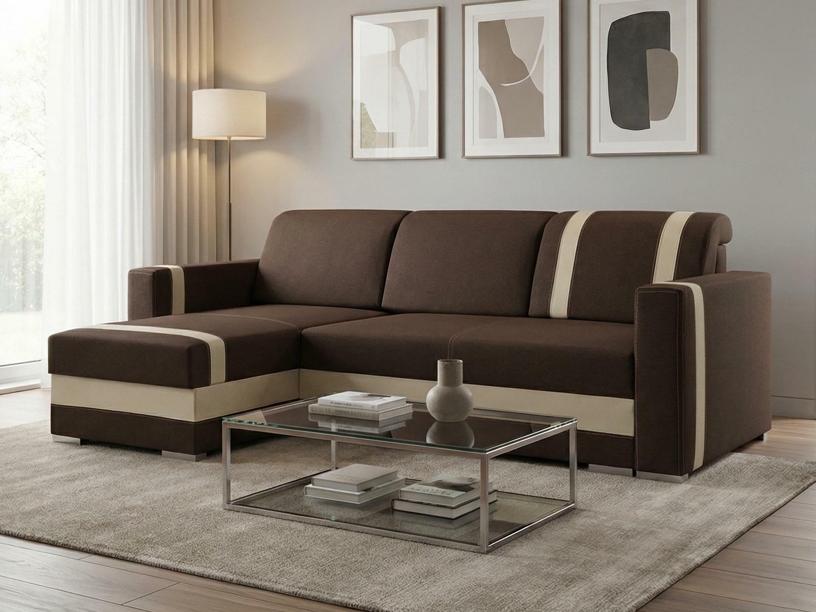 Sofá rinconero Edinburg 101 (Inari 28 + Cayenne 1112)