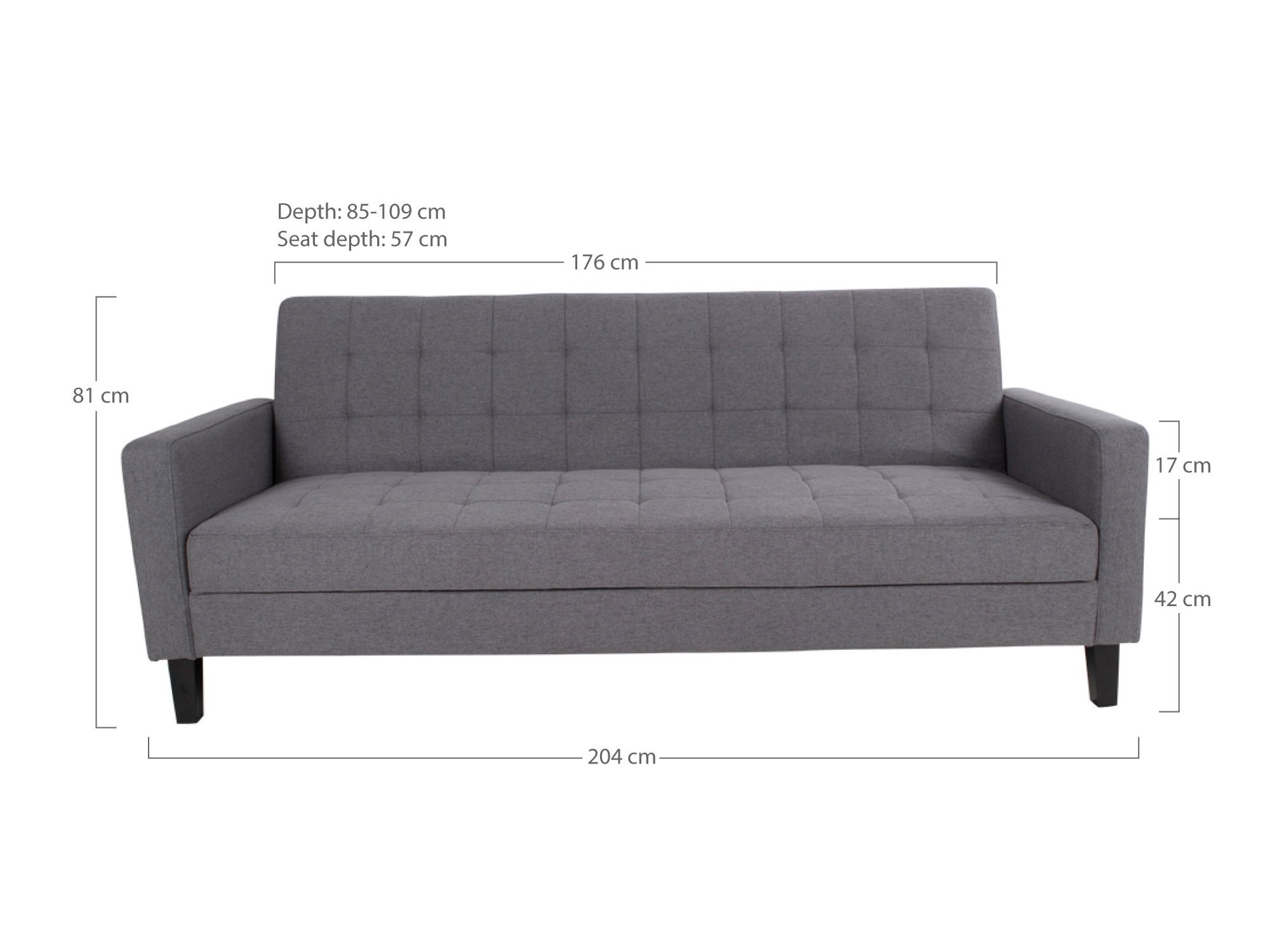 Sofá cama Brea 204 (Gris)