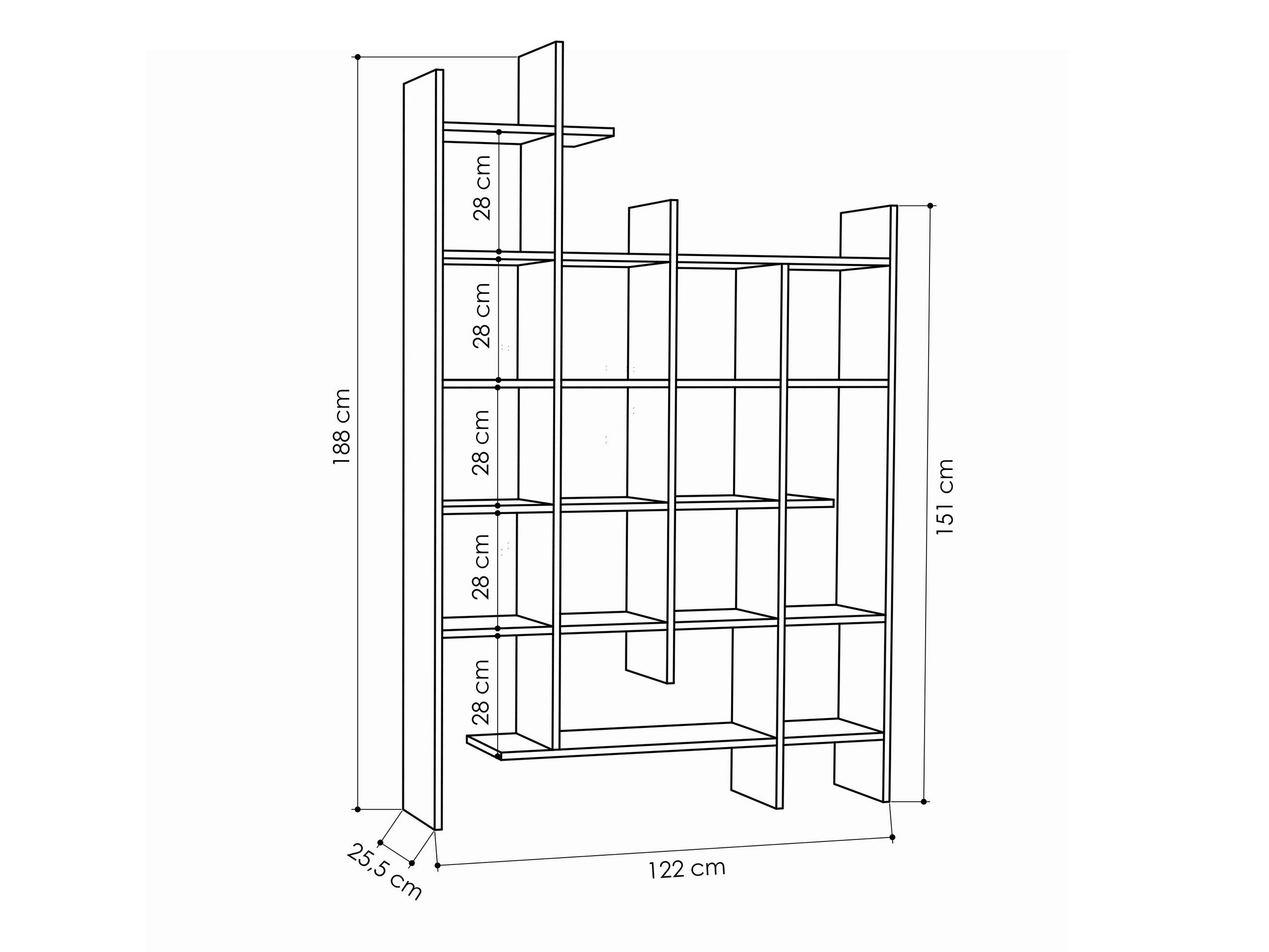 Estantería Kailua 2710 (Madera oscura)