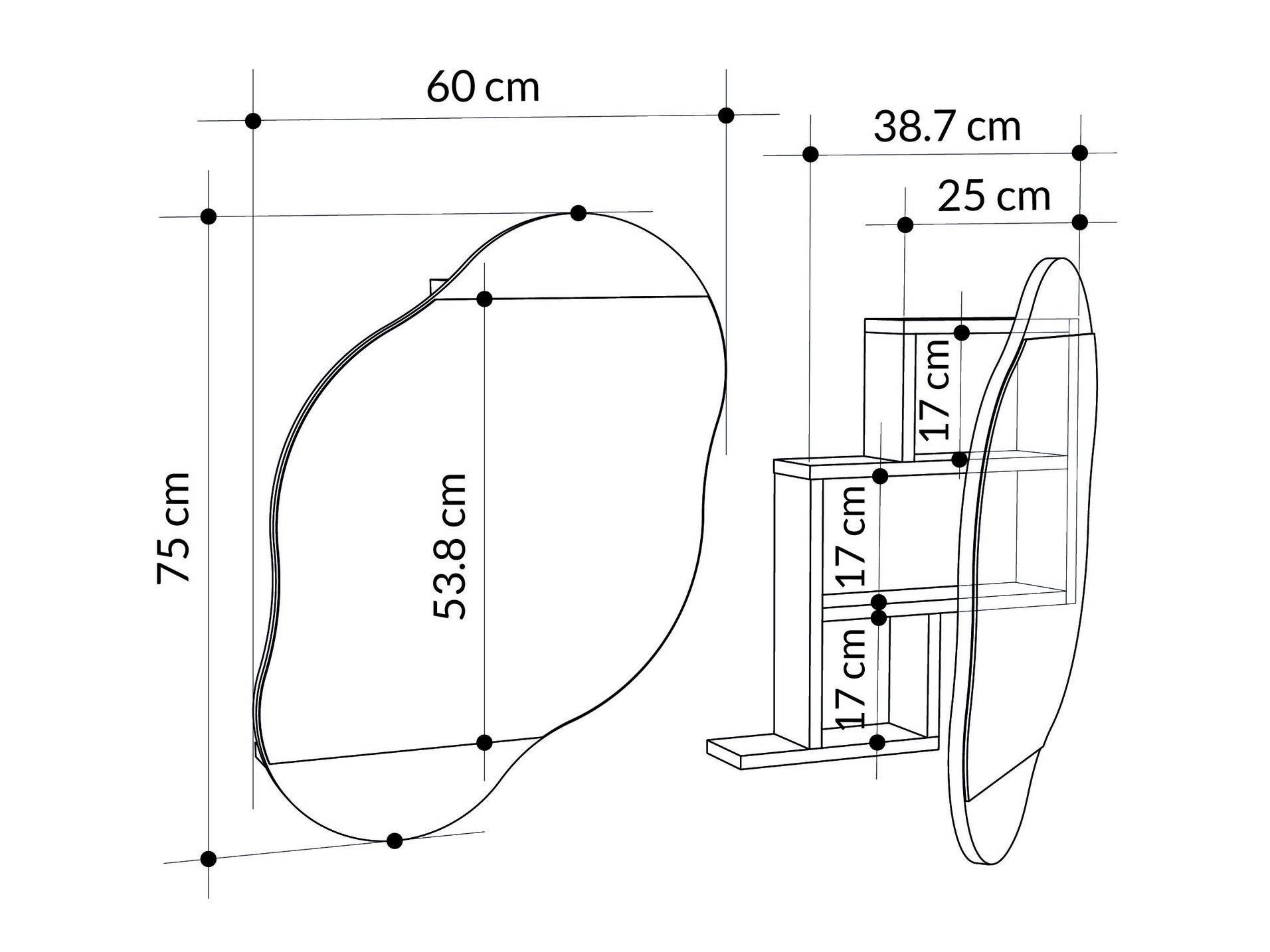 Mueble para baño con espejo Kailua 2711 (Blanco)