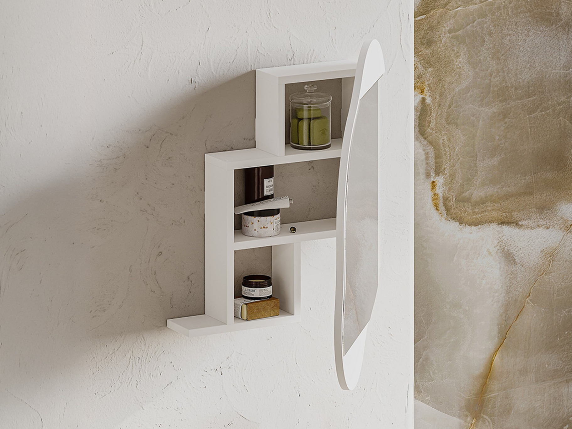 Mueble para baño con espejo Kailua 2711 (Blanco)
